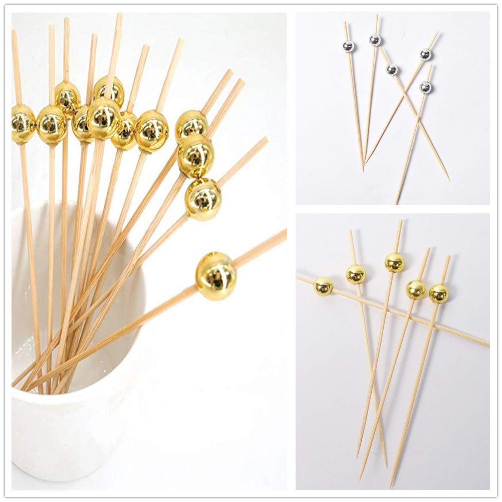 100-Pack Cabilock 12-Inch Bamboo Toothpicks for Fruit, Cocktails & Appetizers | Reusable Party Snack Sticks for Entertaining, Weddings & Home Use