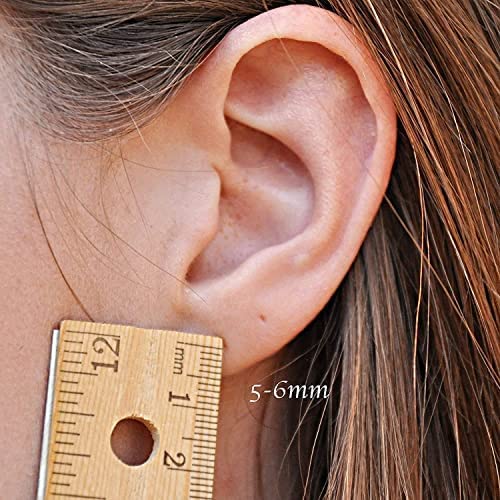 Lightweight Teardrop Hoop Earrings for Women - 14K Rose Gold Filled Small Oval Pull Through Piercing Earrings (20 Gauge, Hammered Finish) - Perfect for Everyday Wear, Date Nights & Gift Giving