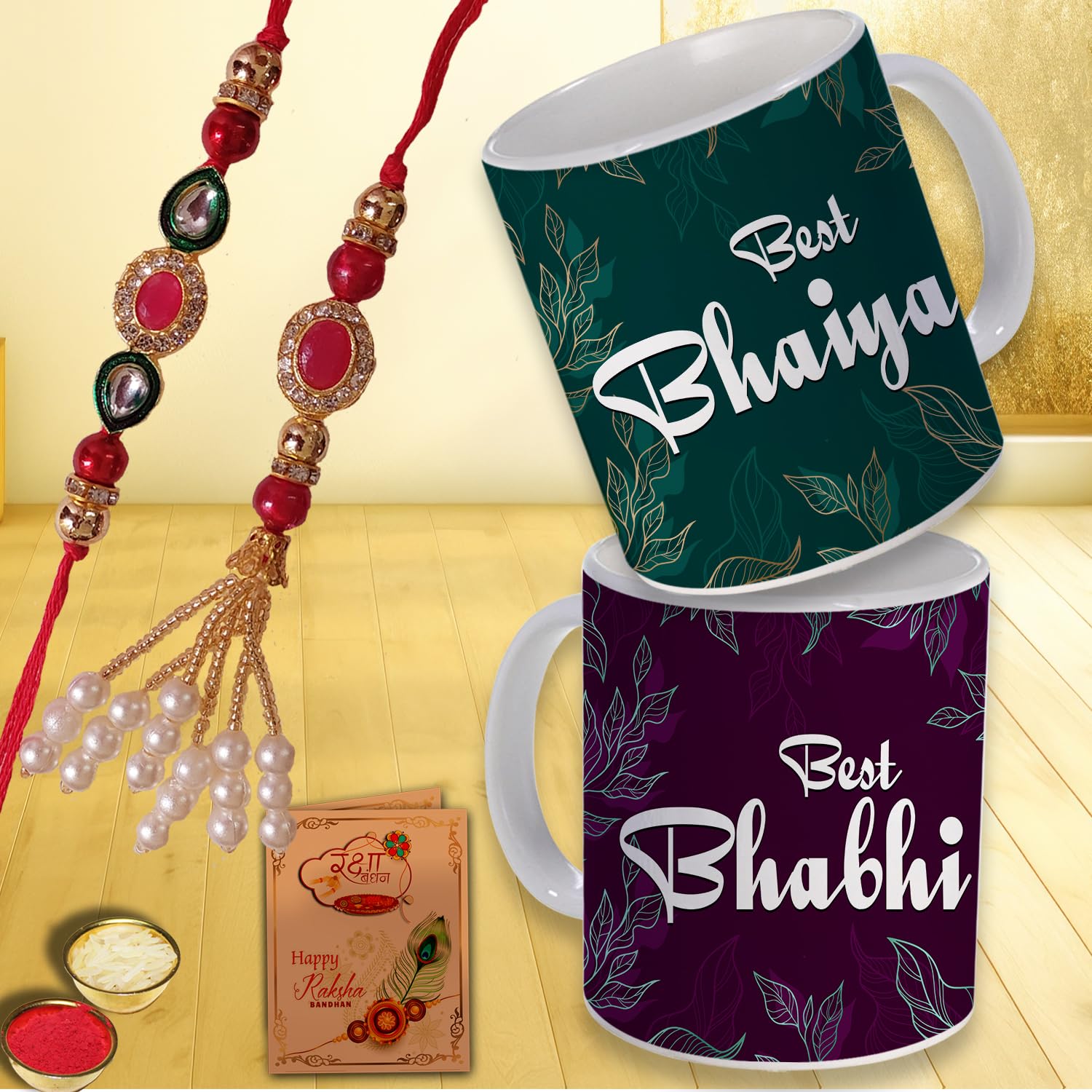 Premium Rakhi Gift Set for Brother & Sister-in-Law | Traditional Rakhsha Bandhan Combo with Beautiful Rakhi & Gifts | Perfect Bhaiya Bhabhi Rakhi Present for Indian Festival Celebration | Thoughtful Rakhi Gift for Brother, Bhaiya, Bhabhi | Ideal for Raksha Bandhan, Family Gatherings & Cultural Events