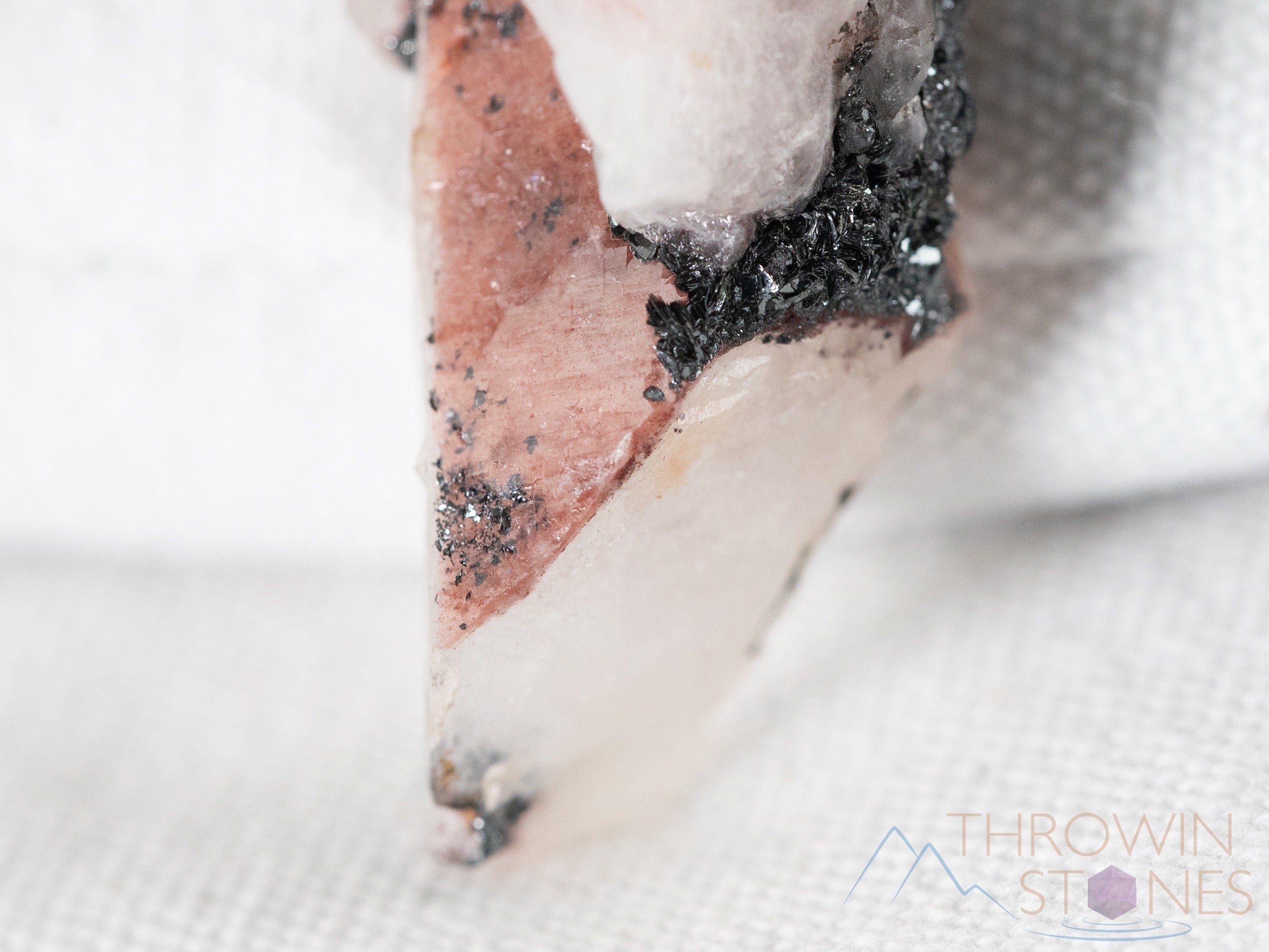 Natural QUARTZ Raw Crystal Cluster with Specular HEMATITE - Healing Stones for Home Decor, Housewarming Gift & Spiritual Healing | Perfect for Meditation, Office Desk & Feng Shui