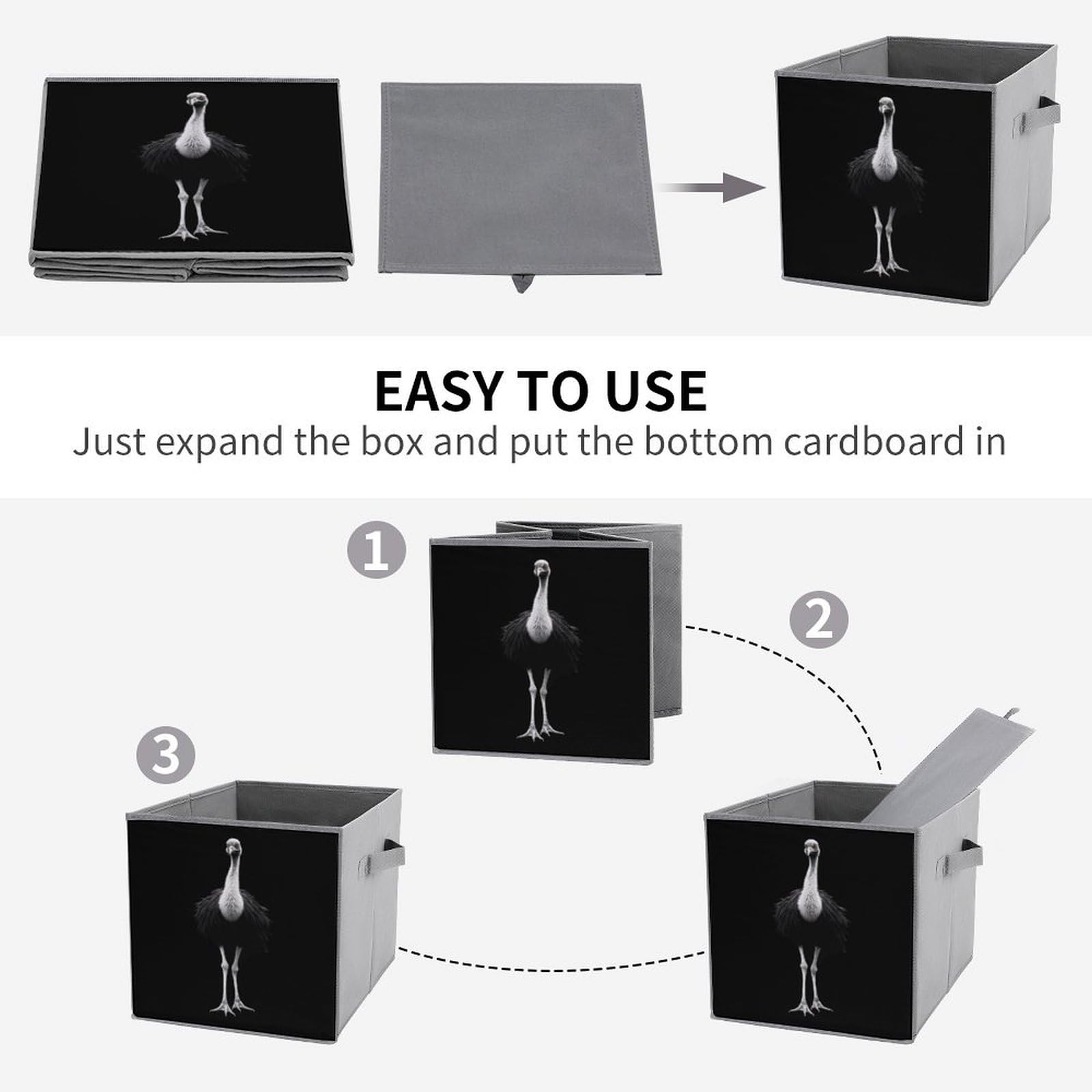 Foldable Storage Cubes Organizers - Square Storage Bins with Handles for Home, Office & Closet Organization (1 Pack) - Perfect for Toys, Books, Blankets & Seasonal Items