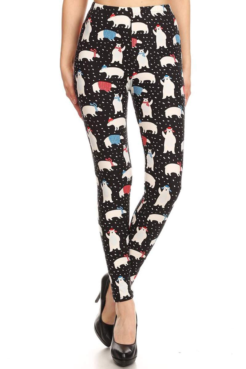 Leggings Depot Women's High Waisted Christmas Holiday Print Leggings - Festive Novelty Yoga Pants for Workouts & Seasonal Parties (Plus Size Available)