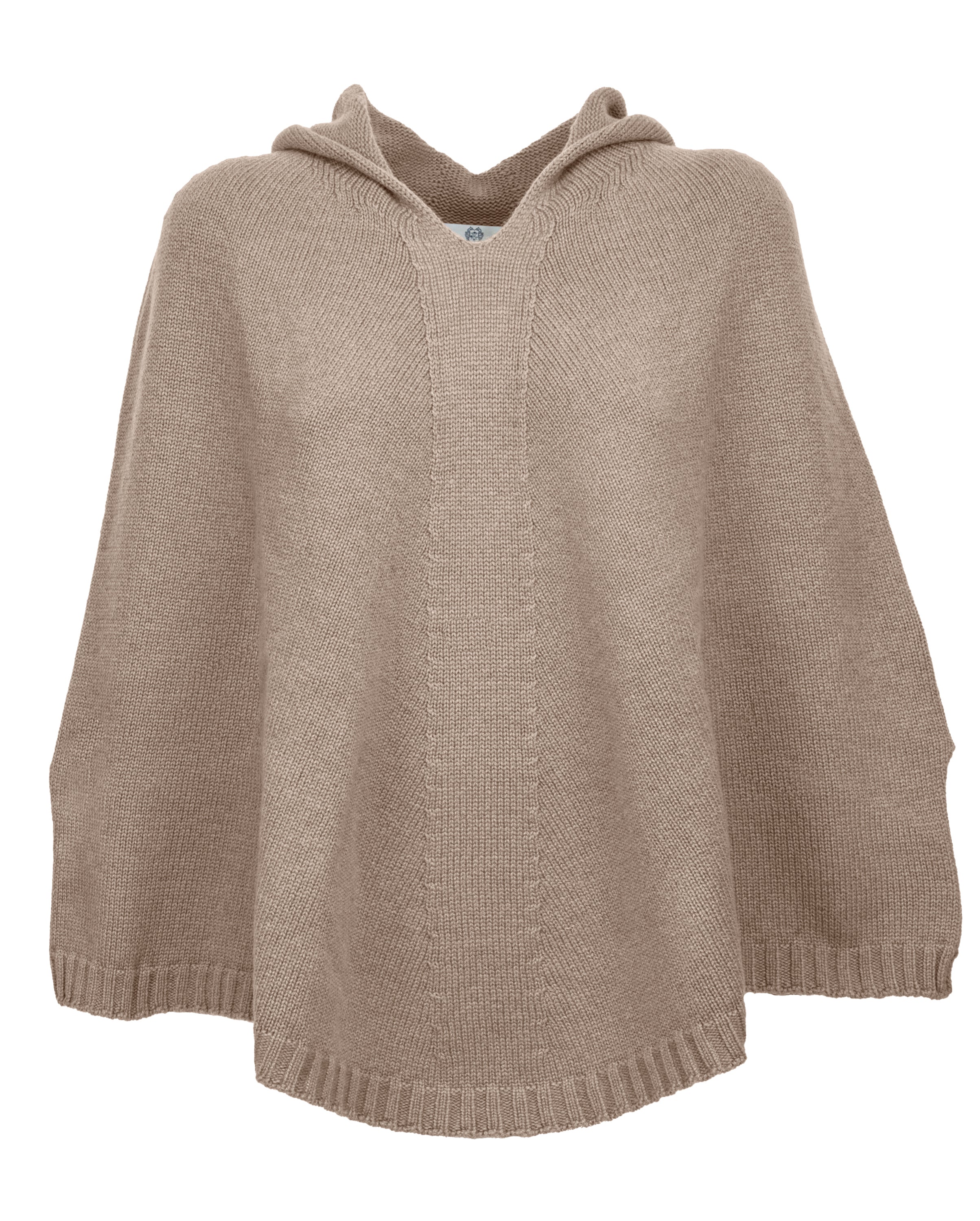 Luxury Women's Pure Cashmere Hoodie Poncho in Taupe - Soft & Warm Winter Wrap for Casual Outings & Cozy Home Wear
