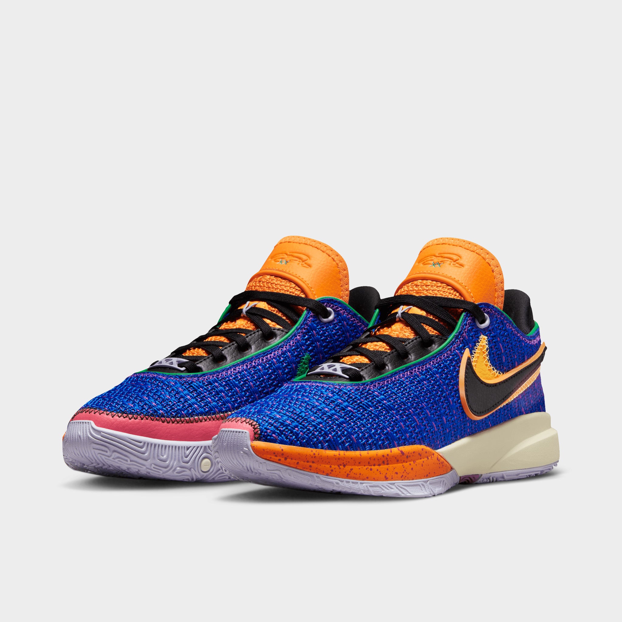 Nike LeBron 20 GS Basketball Shoes - Racer Blue/Black/Vivid Purple - Kids' Performance Sneakers for Court Play & Street Style
