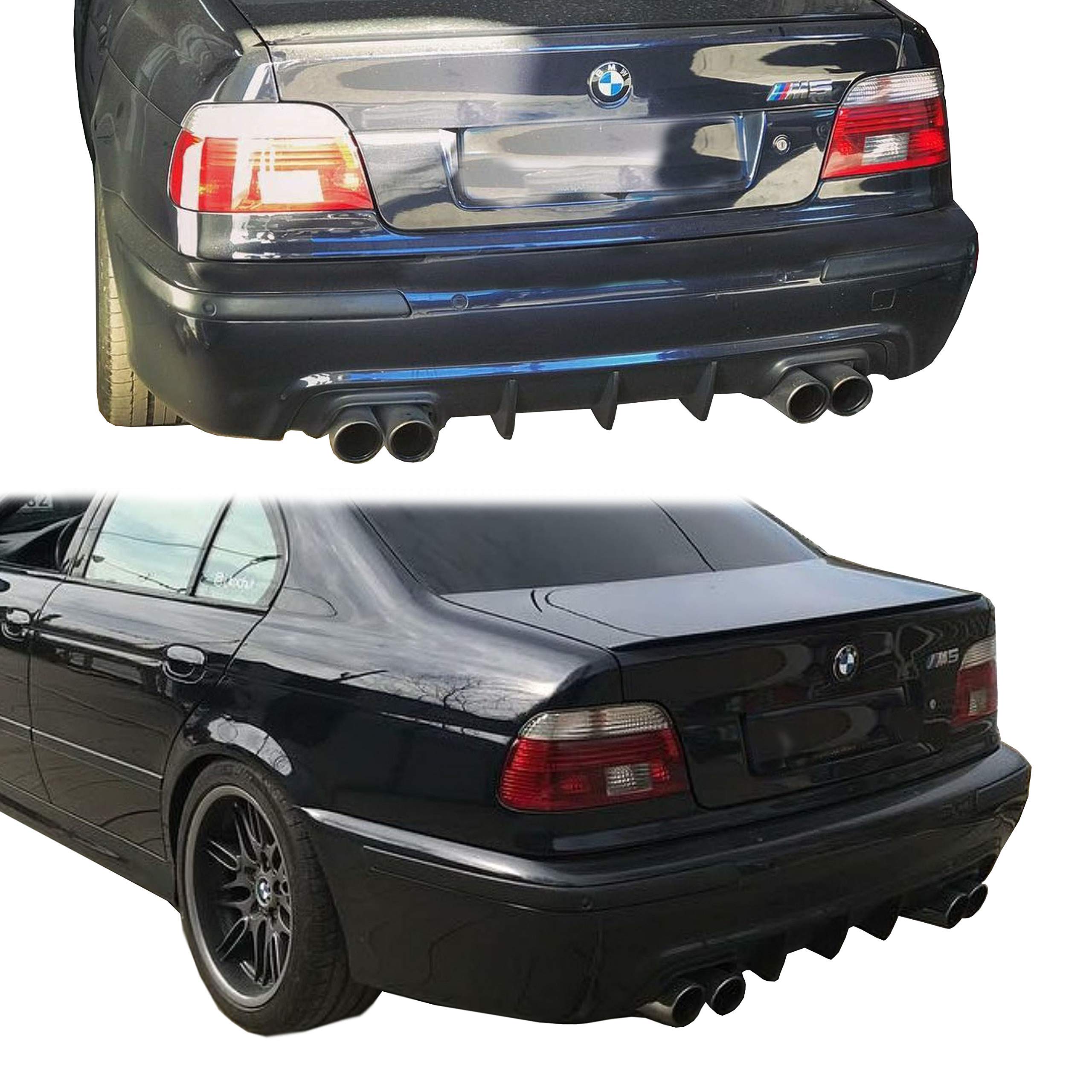 Hamann Style Rear Diffuser & Front Lip Spoiler 2pc Set for BMW E39 M5 - Carbon Fiber Body Kit for Enhanced Aerodynamics & Sporty Look - Perfect for Street Racing & Car Shows