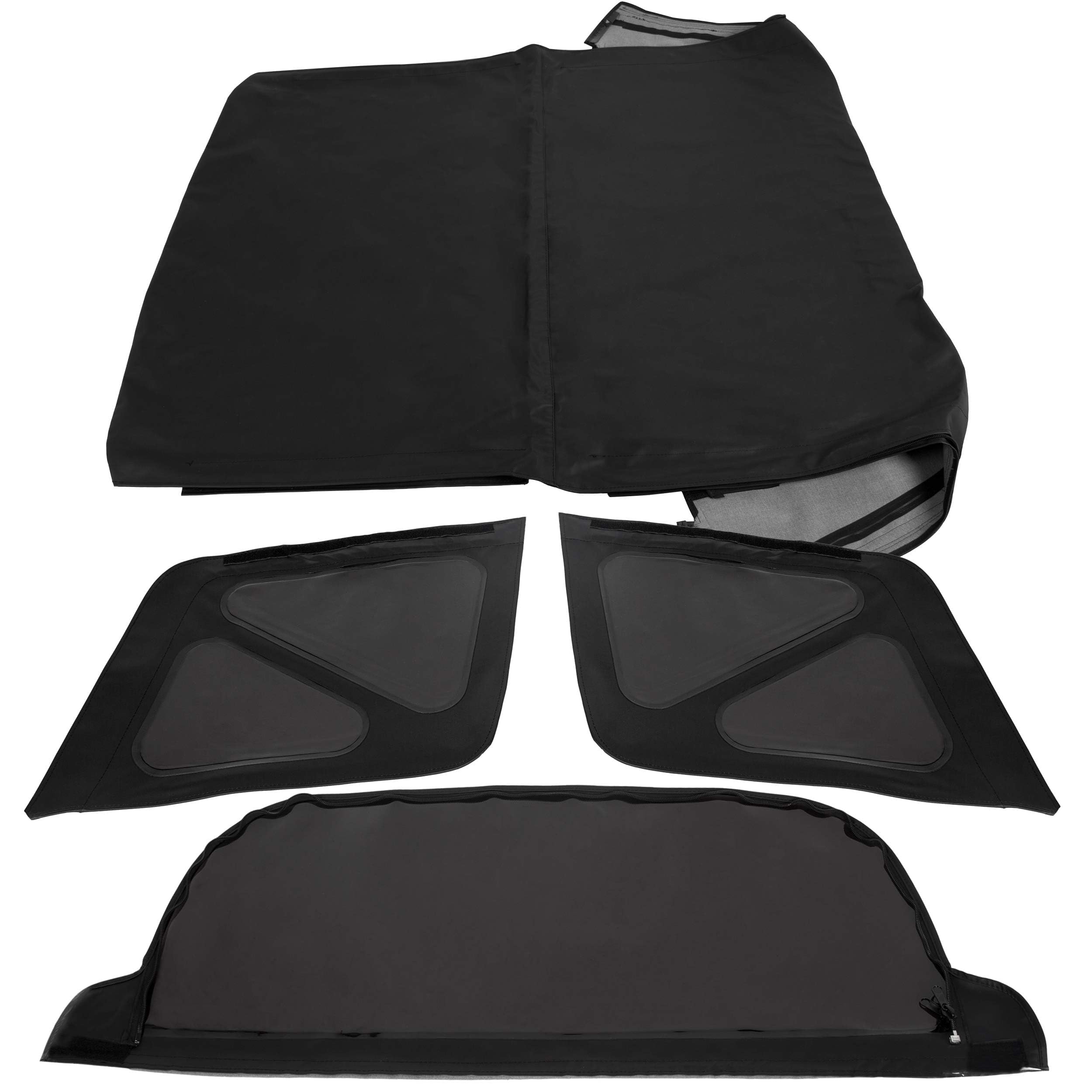 ECOTRIC Black Waterproof Soft Top Upper Skin & Trail Top Cover - Compatible with 1995-1998 Suzuki Sidekick & Geo Tracker - Durable Tinted Windows Replacement for Off-Road Adventures & Outdoor Protection
