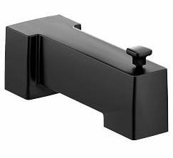 Moen S3896BL 90 Degree Tub Spout with Diverter in Matte Black - Perfect for Bathroom Faucet Replacement & Shower System Installation
