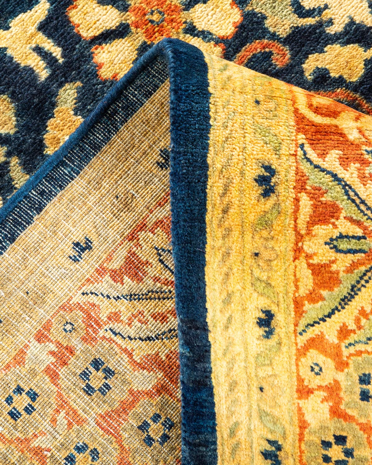 Handmade Blue Oriental Wool Area Rug 6x9 - Solo Rugs One of a Kind Hand Knotted Traditional Mogul Design for Living Room, Bedroom & Home Decor