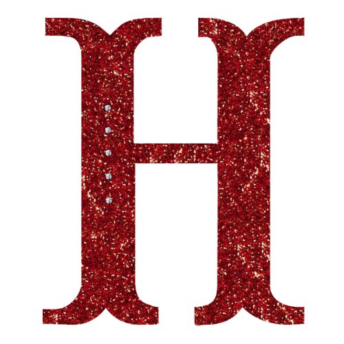 Grasslands Road 6.5-Inch Glitter Red Monogram Initial Ornament - Letter H with Metallic Red Cord Hanger | Personalized Christmas Tree Decoration, Holiday Home Decor, Gift for Women & Men