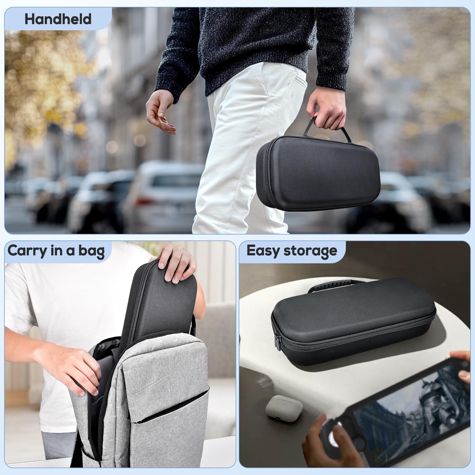 KINWIN 8-in-1 Accessories Bundle for PS5 Portal - EVA Carrying Case, Silicone Cover, 2 Screen Protectors & 4 Thumb Grips | Perfect for Travel Protection & Enhanced Gaming Experience on PlayStation Portal