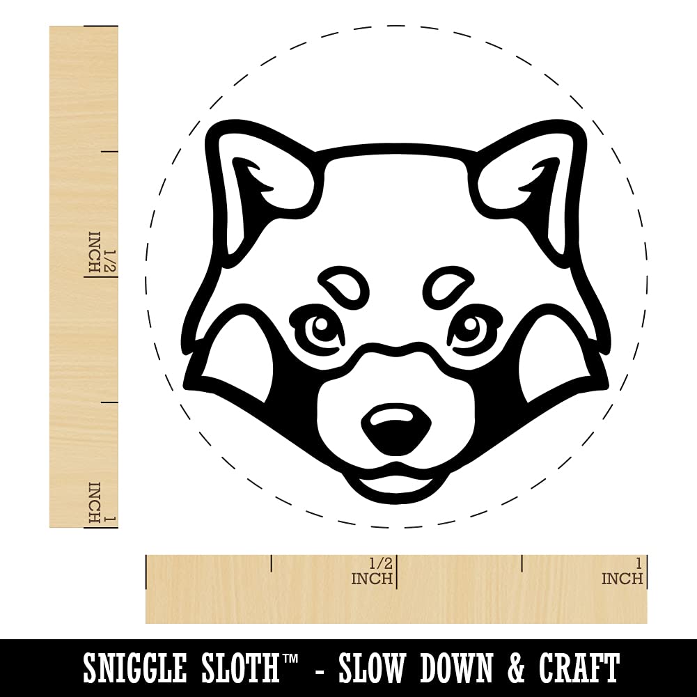 Red Panda Face Self-Inking Rubber Stamp - 1 Inch Medium Stamp with Red Ink for Crafting, Scrapbooking, Planner Decoration & DIY Projects - Perfect for Journals, Cards, Gift Wrapping & Stationery Design