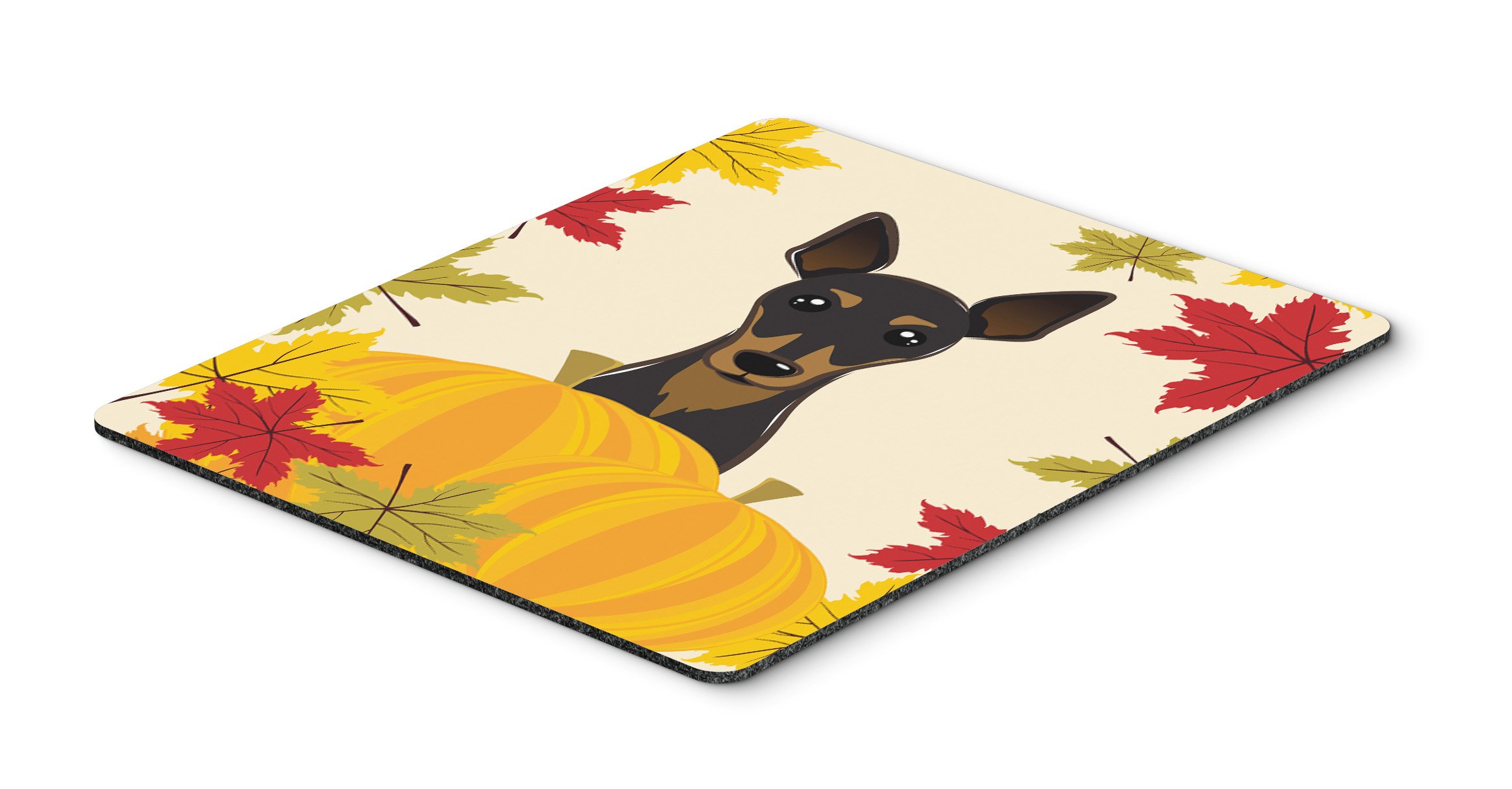 Min Pin Thanksgiving Mouse Pad & Hot Pad - Large Washable Mouse Mat for Home Office, Gaming, Computers & Laptops | Perfect Holiday Desk Accessory & Kitchen Trivet