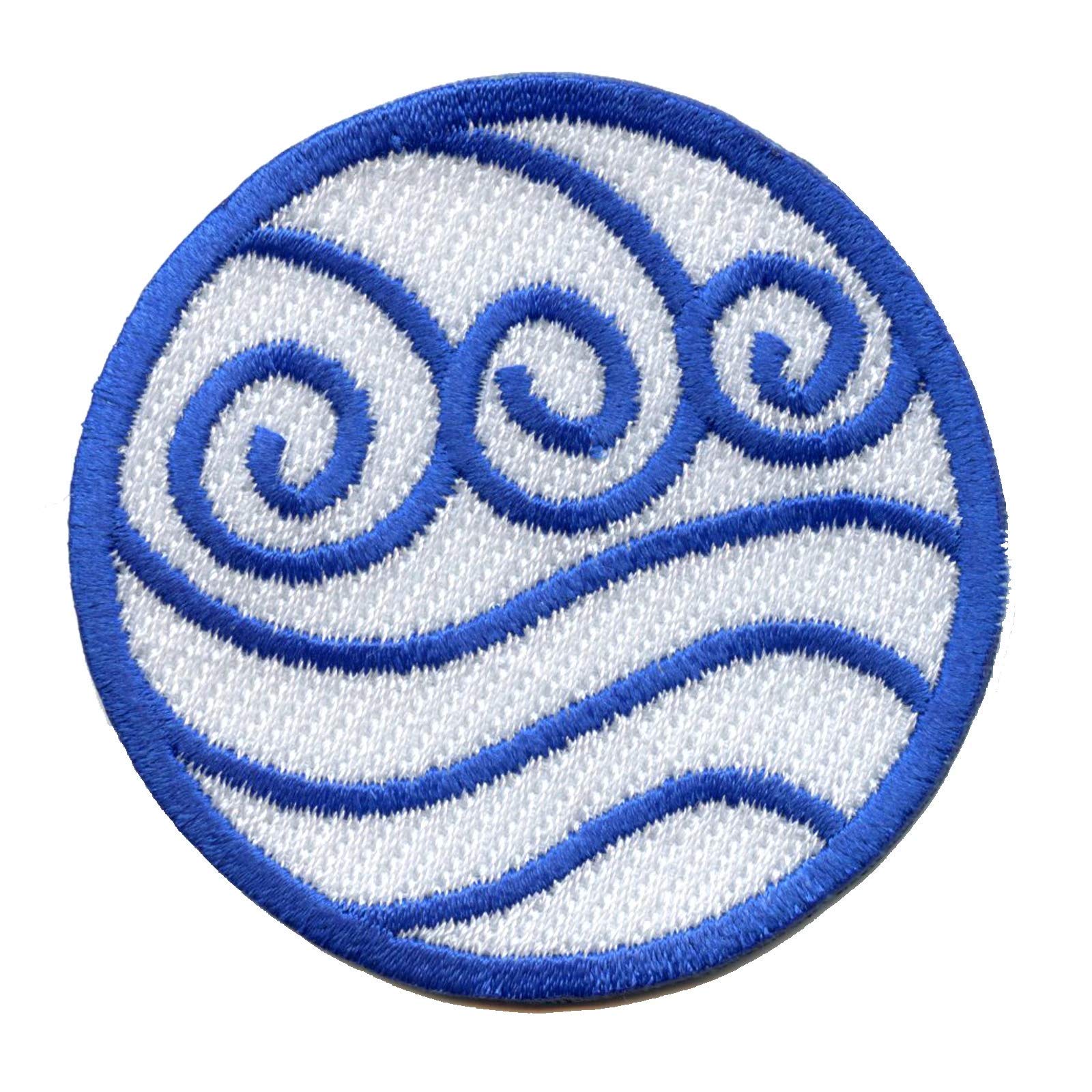Water Nation Symbol Embroidered Iron-On Patch - Round Village Design for Jackets, Hats & Backpacks | Perfect for Cosplay & DIY Crafts