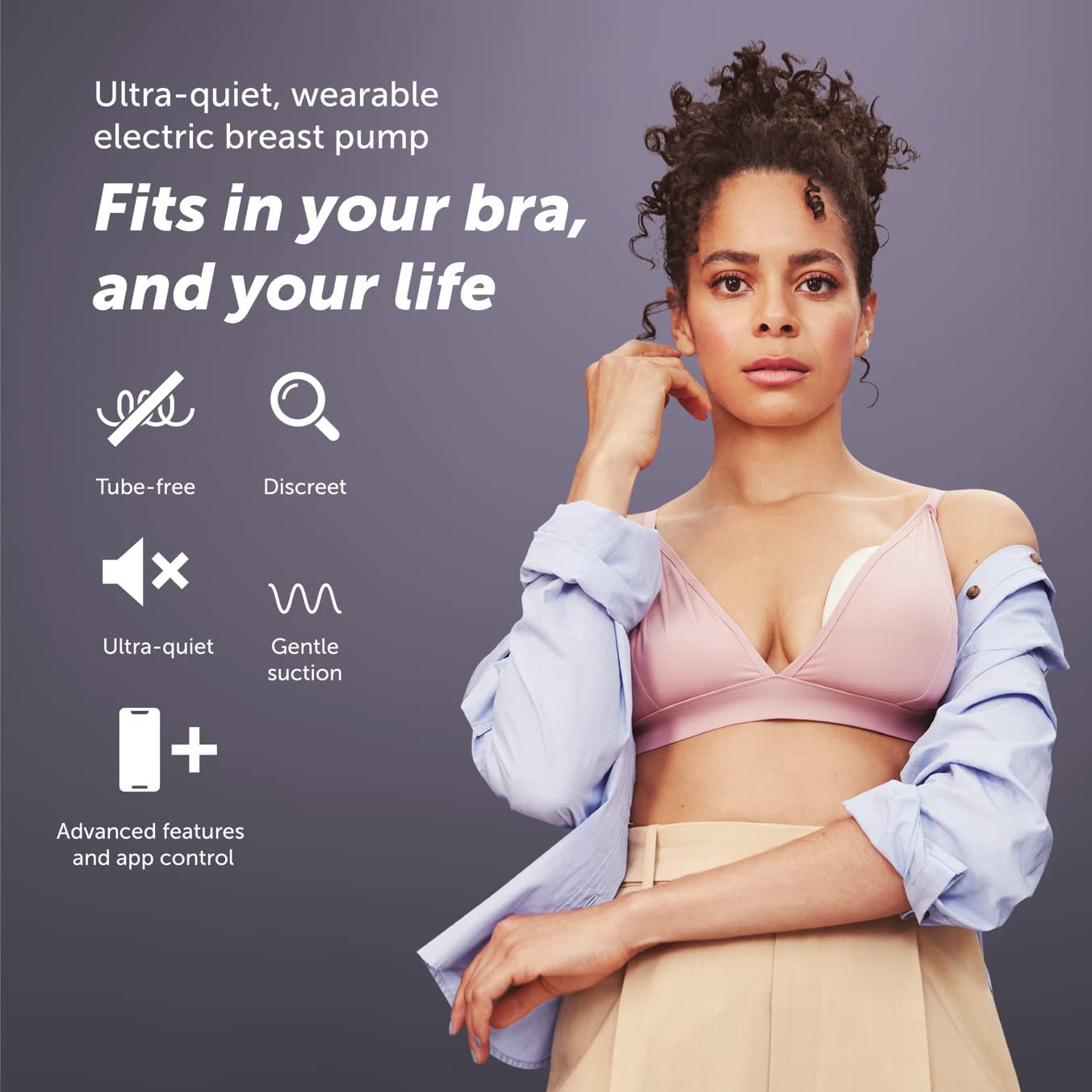Elvie Single Wearable Electric Breast Pump - Hands Free, Quiet & Discreet Breastfeeding Pump with App Control - Includes 3 Breast Shields - Perfect for Working Moms, Travel & On-the-Go Pumping