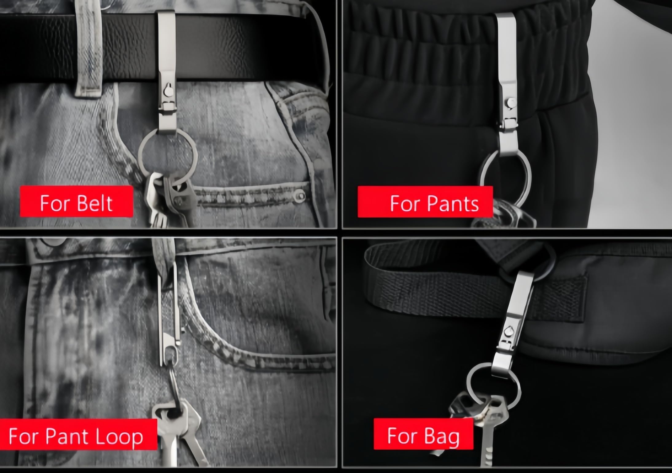 BANG TI Patented Mortise Lock Belt Key Clip - Secure Keys for Outdoor & Travel