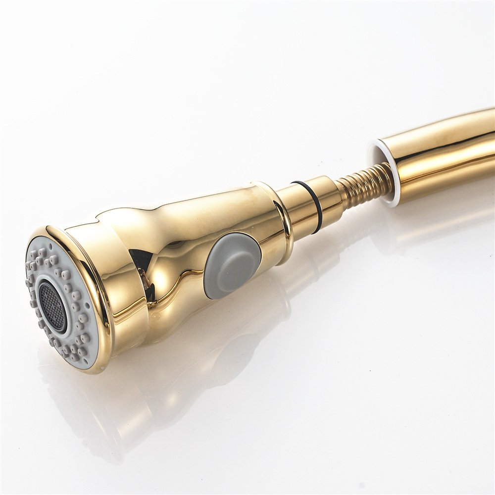 Gold Single Handle Pull Out Kitchen Faucet for Sink - Modern Sprayer Design