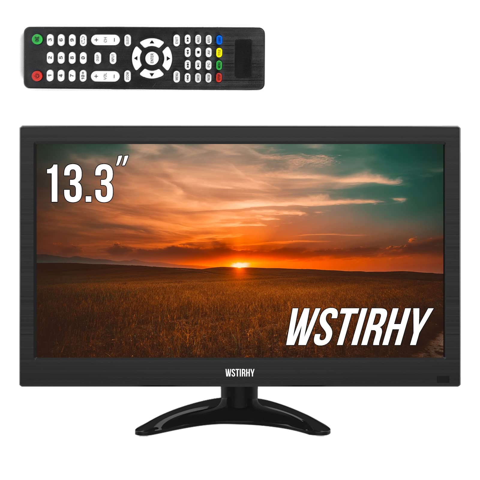 13.3 Inch LED Monitor 1366x768 Resolution with HDMI/VGA/AV/BNC/USB Ports - Compact PC Display with Built-in Speakers for Fire Stick, Computer, Raspberry Pi - Perfect for Home Office, Gaming & Digital Signage