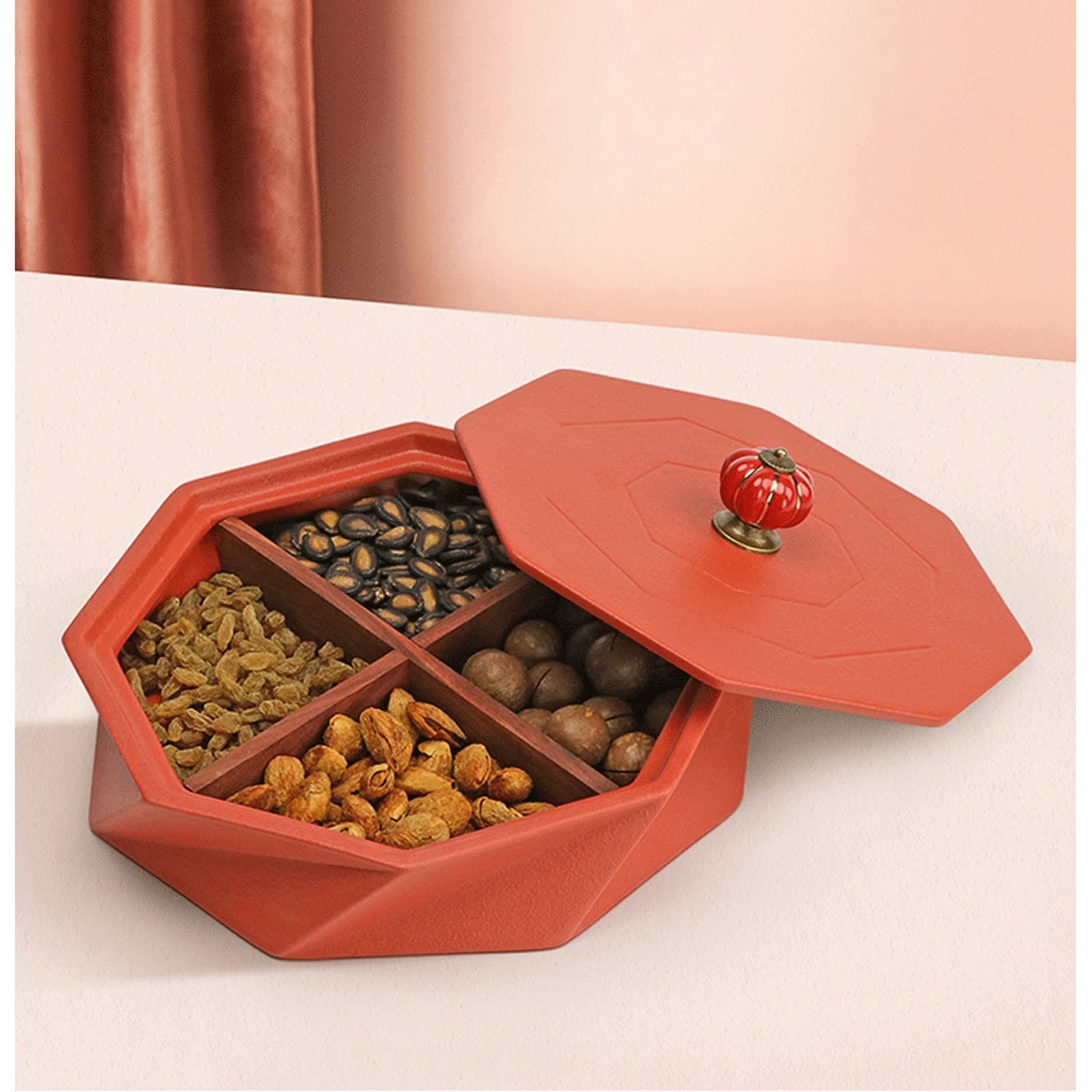 Sturdy Fruit Bowl with Lid - Airtight Food Storage Container for Snacks, Candy & Serving | Perfect for Kitchen, Parties, Christmas & Entertaining | Durable Plastic Fruit Tray & Snack Platter for Freshness