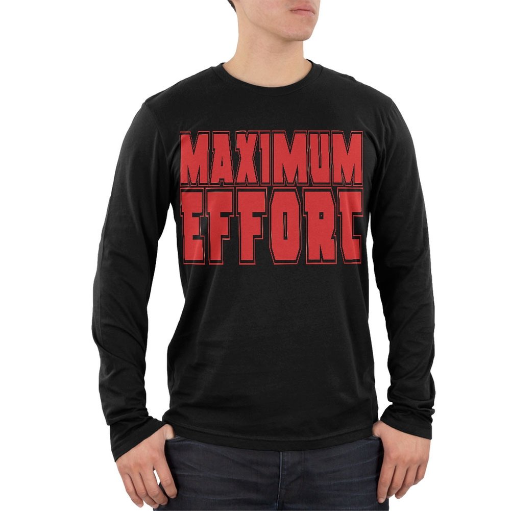 Old Glory Maximum Effort Black Adult Soft Long Sleeve T-Shirt - Small | Patriotic American Flag Graphic Tee for Men & Women | Perfect for Casual Wear, Workout, and Outdoor Activities