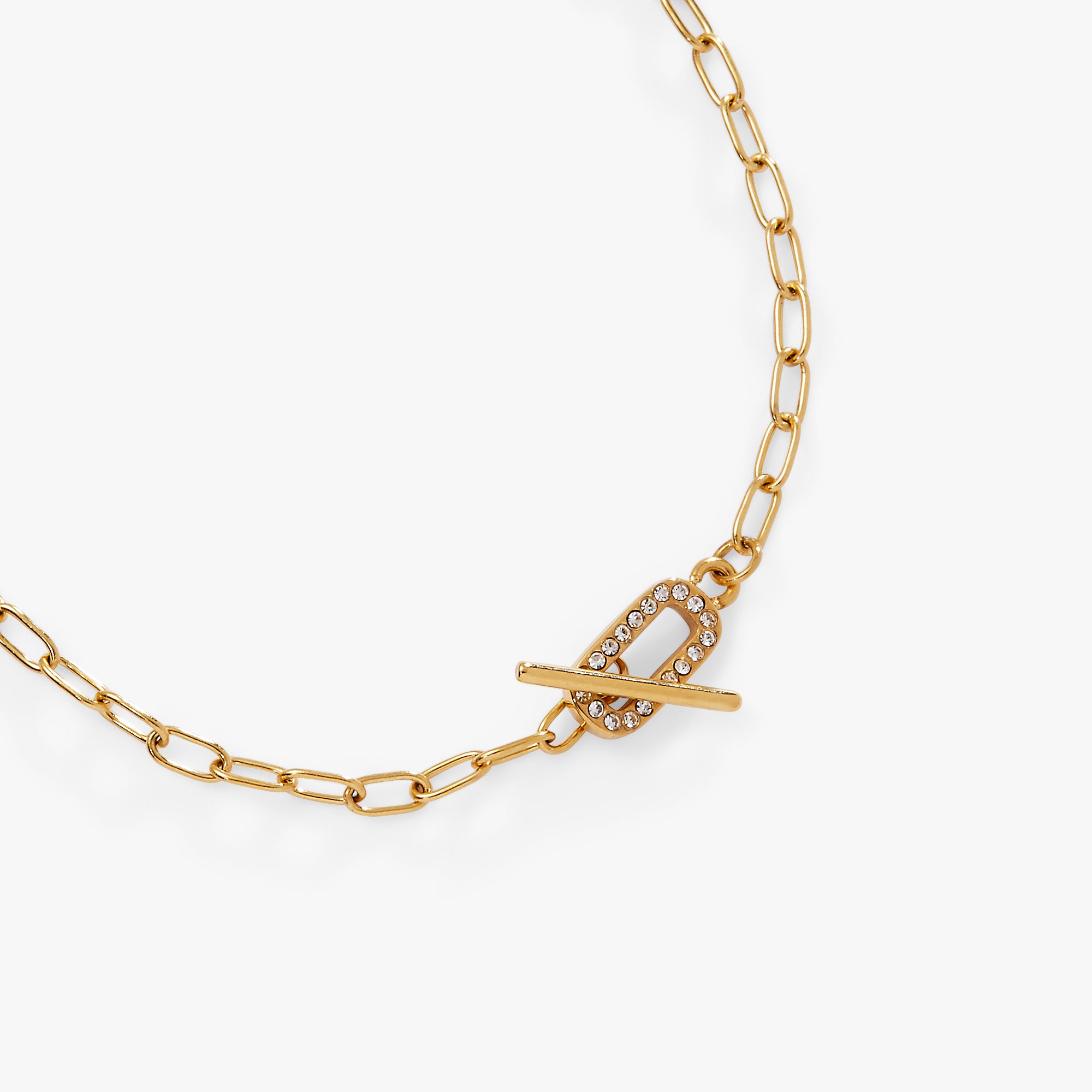 Elegant Crystal Pave Toggle Necklace for Women - Sparkling Fashion Jewelry Gift for Party, Wedding & Evening Occasions