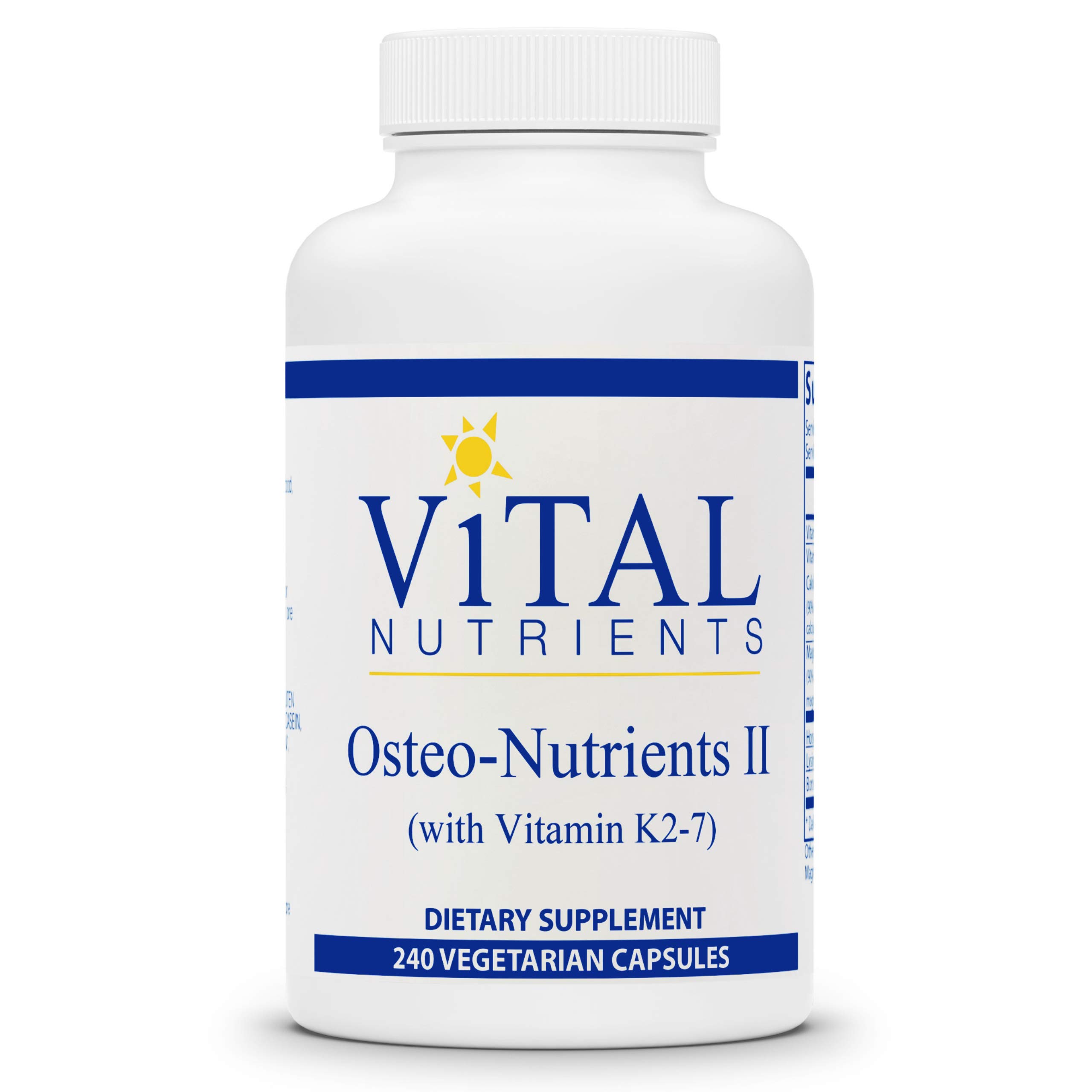 Vital Nutrients Osteo-Nutrients II with Vitamin K2-7 | Bone Support Formula with Boron | Gluten Free | 240 Vegetarian Capsules | Supports Bone Health & Joint Mobility | Ideal for Active Adults & Seniors