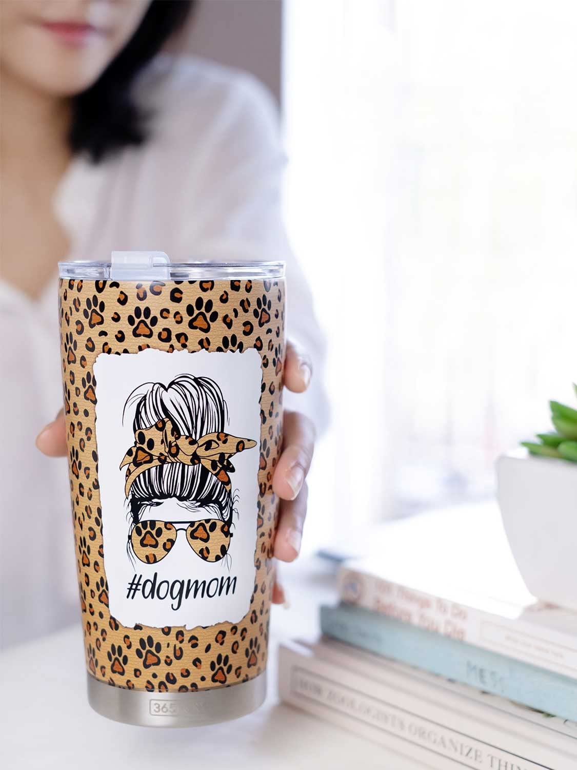 **20oz Insulated Travel Coffee Mug with Lid & Straw - Perfect Gift for Aunt, Dog Mom, or Pet Lover - Birthday, Mother's Day, Niece/Nephew Gift Idea - Great for Commuting, Work, or Outdoor Adventures**