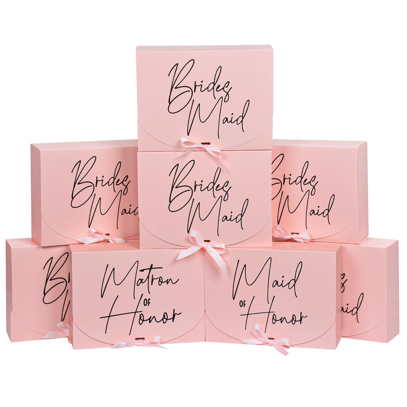 Xylitic 8-Piece Bridesmaid Proposal Gift Box Set with Ribbon - Perfect for Maid of Honor, Matron of Honor & Bridesmaids - Wedding Party Proposal Gifts, Bridal Shower & Bachelorette Party Favors