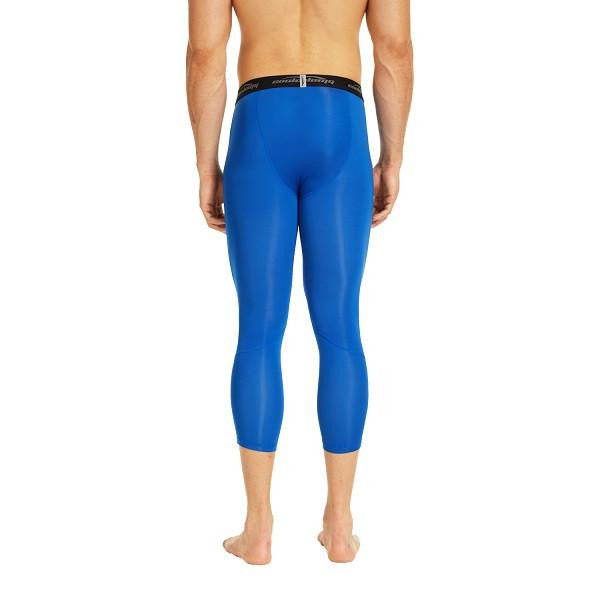 Blue 3/4 Tights Pants for Women - High Waist Yoga Leggings for Running, Workout & Gym - Comfortable Stretchy Athletic Pants