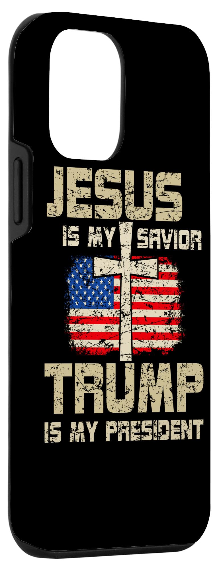 iPhone 12 Mini Case - 'Jesus Is My Savior Trump Is My President' Protective Cover for Men & Women | Perfect for Political Supporters & Faith-Based Daily Use