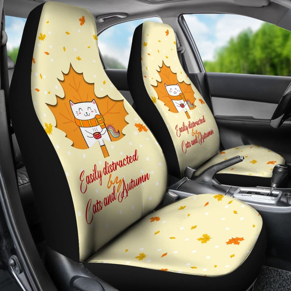Premium Car Seat Covers for Cat Lovers - Soft & Durable Pet-Friendly Auto Accessories (210205) - Perfect for Fall Road Trips & Everyday Commute