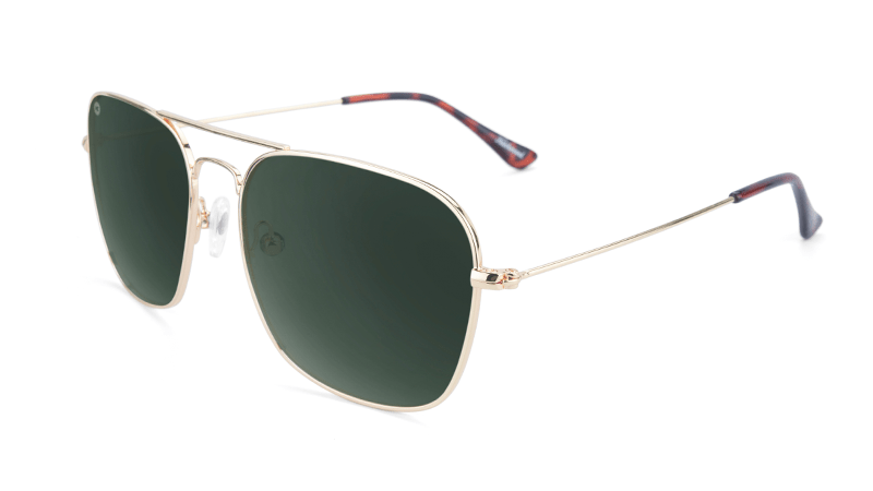 Mount Evans Sunglasses - Gold & Aviator Green Frame Polarized UV Protection - Perfect for Driving, Outdoor Sports & Fashion Accessories