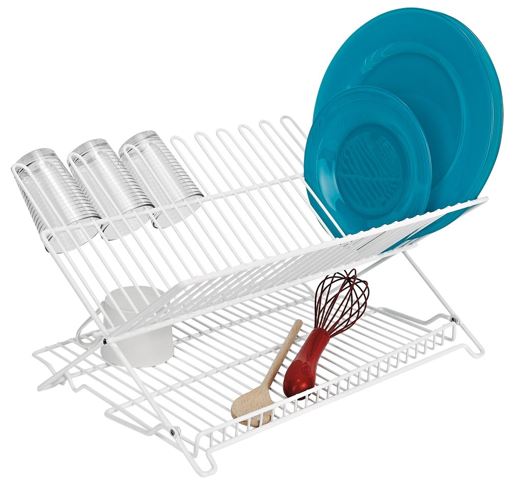 Better Houseware Large Folding Dish Drying Rack - Space Saving Kitchen Counter Organizer with Extra Drying Space - Perfect for Small Kitchens, Apartments & RV Use