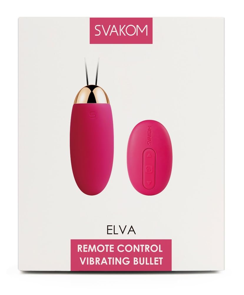 SVAKOM Elva Wireless Remote Control Vibrating Egg - Rechargeable, Quiet, Waterproof Adult Toy for Couples (Plum Red) | Perfect for Long Distance Play & Romantic Nights