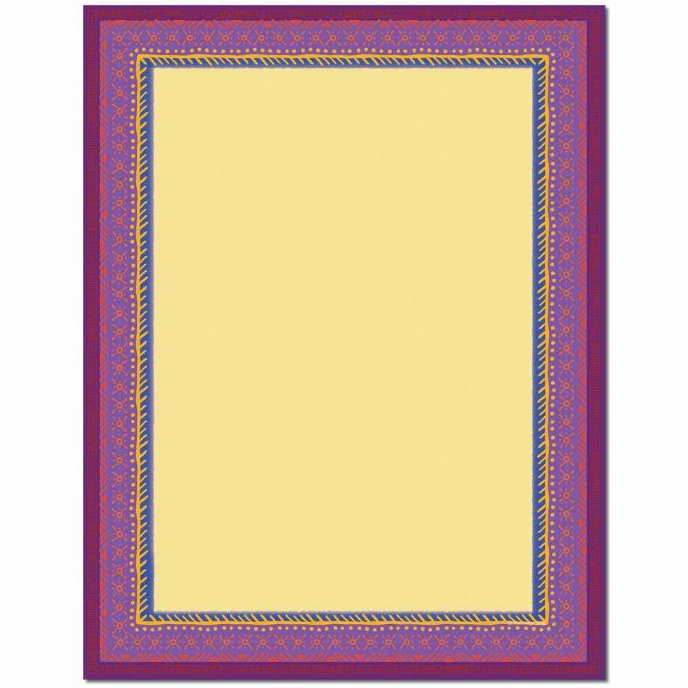 Boho Border Letterhead Paper - 100 Sheets for Laser & Inkjet Printers - Perfect for Wedding Invitations, Business Stationery & Creative Projects
