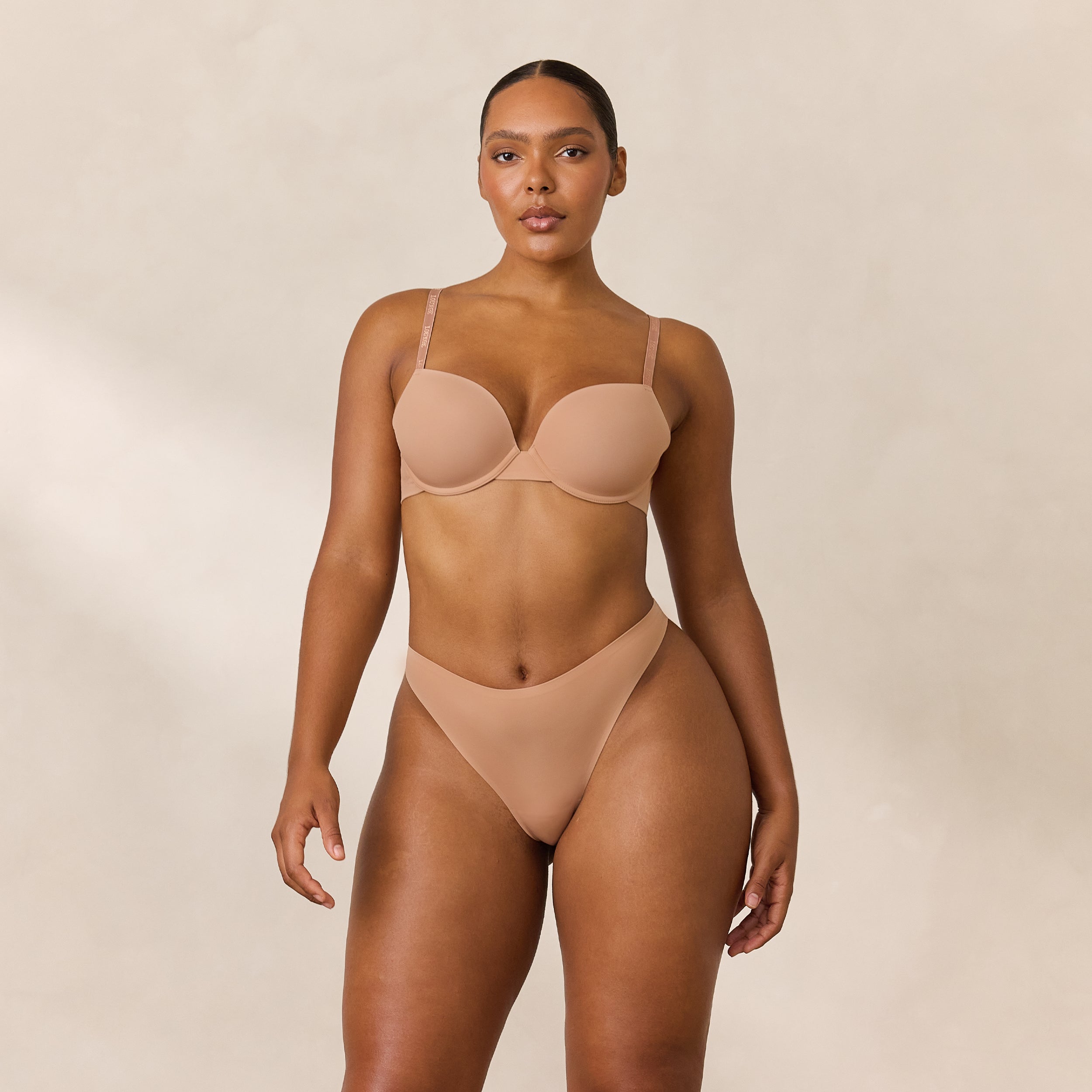 Seamless Invisible T-Shirt Bra for Women - Honey Color | Comfortable No-Show Underwire Bra for Everyday Wear & Layering