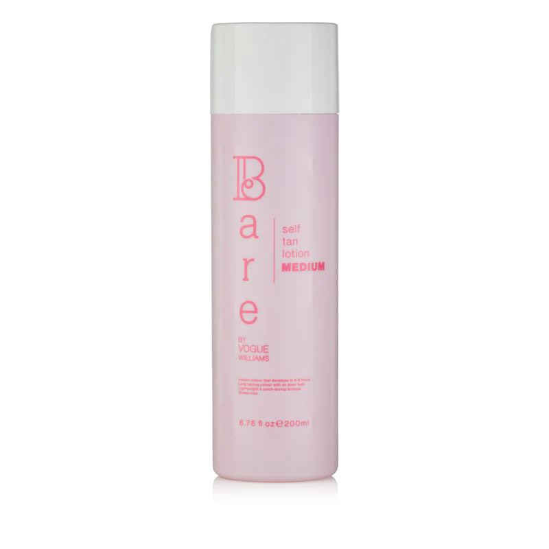 Bare by Vogue Self Tanning Lotion Medium - Natural Sunless Tan for Face & Body - Gradual Buildable Color for a Healthy Glow - Perfect for Summer, Vacations & Special Occasions