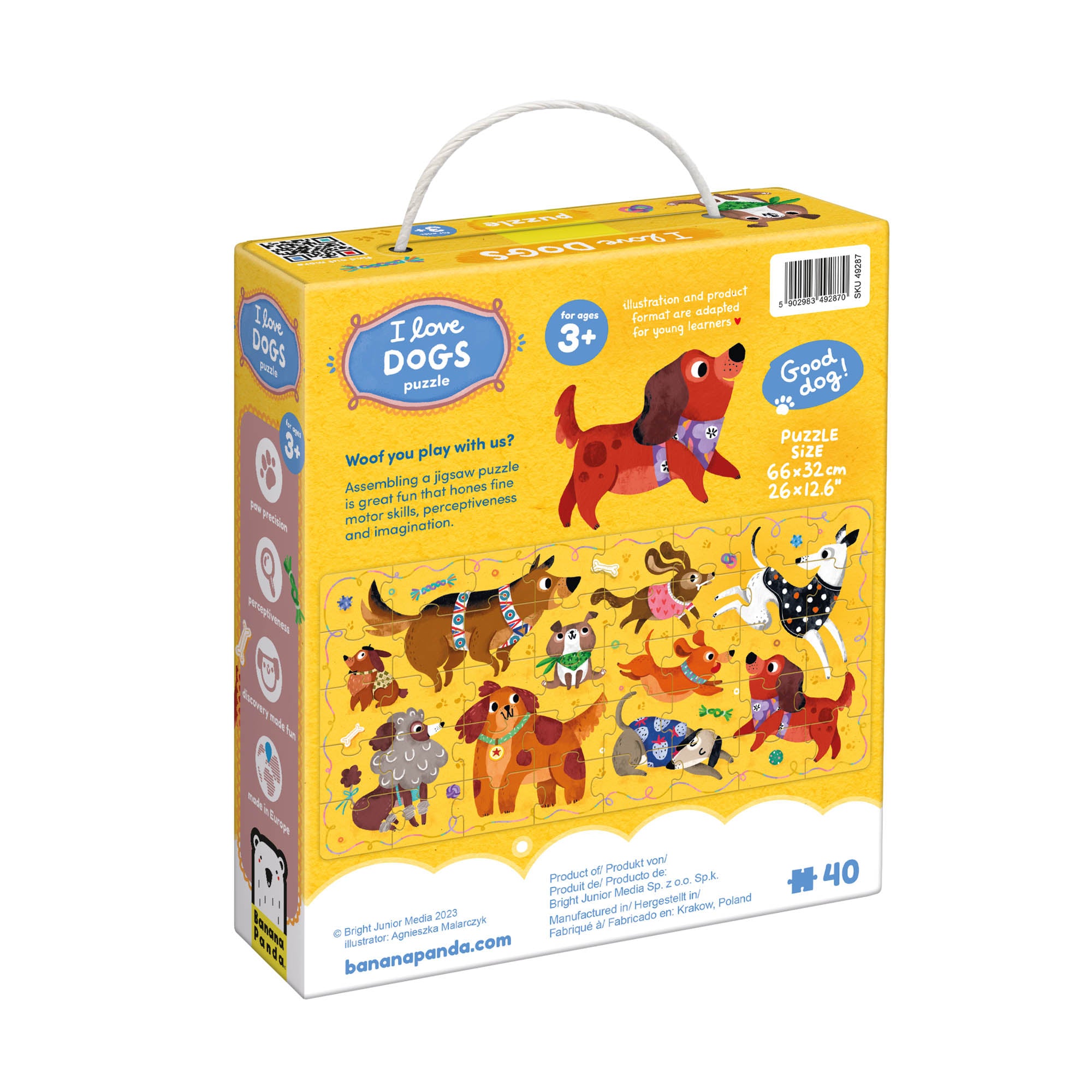 Banana Panda Playful Pups 40-Piece Floor Puzzle for Kids - Fun Educational Toy for Toddlers & Preschoolers - Perfect for Playrooms, Daycares & Family Game Nights