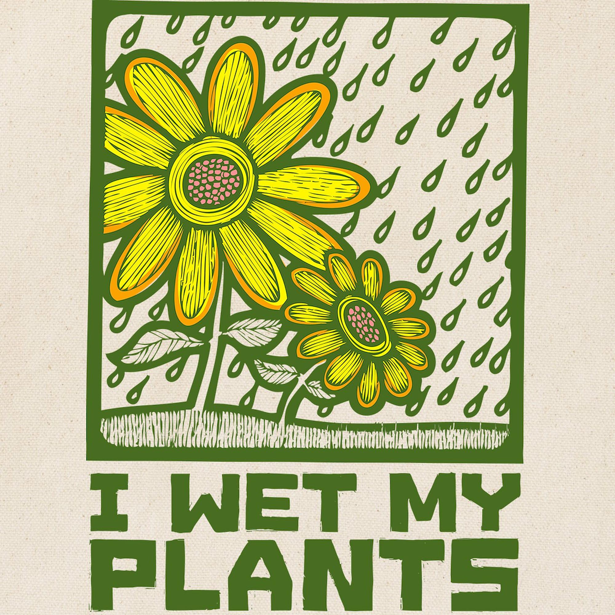 CafePress 'I Wet My Plants' Natural Canvas Tote Bag - Eco-Friendly Reusable Grocery Shopping Bag for Plant Lovers, Gardening & Farmers Market