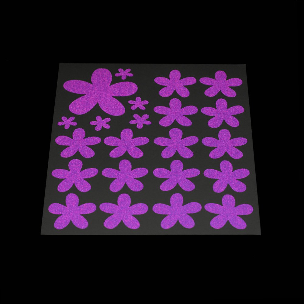 Reflective Flower Decals Kit - High Visibility Vinyl Stickers for Cars, Bikes & Helmets - Perfect for Night Safety & Custom Decoration
