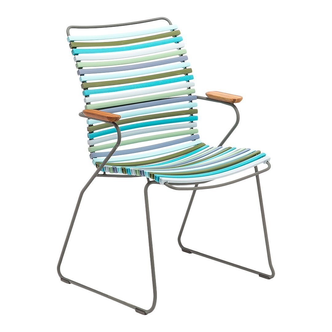 Click Outdoor Tall Back Dining Chair - Weather-Resistant Patio Dining Chairs for Backyard, Garden & Poolside - Comfortable Outdoor Seating for Restaurants, Cafes & Home Decoration