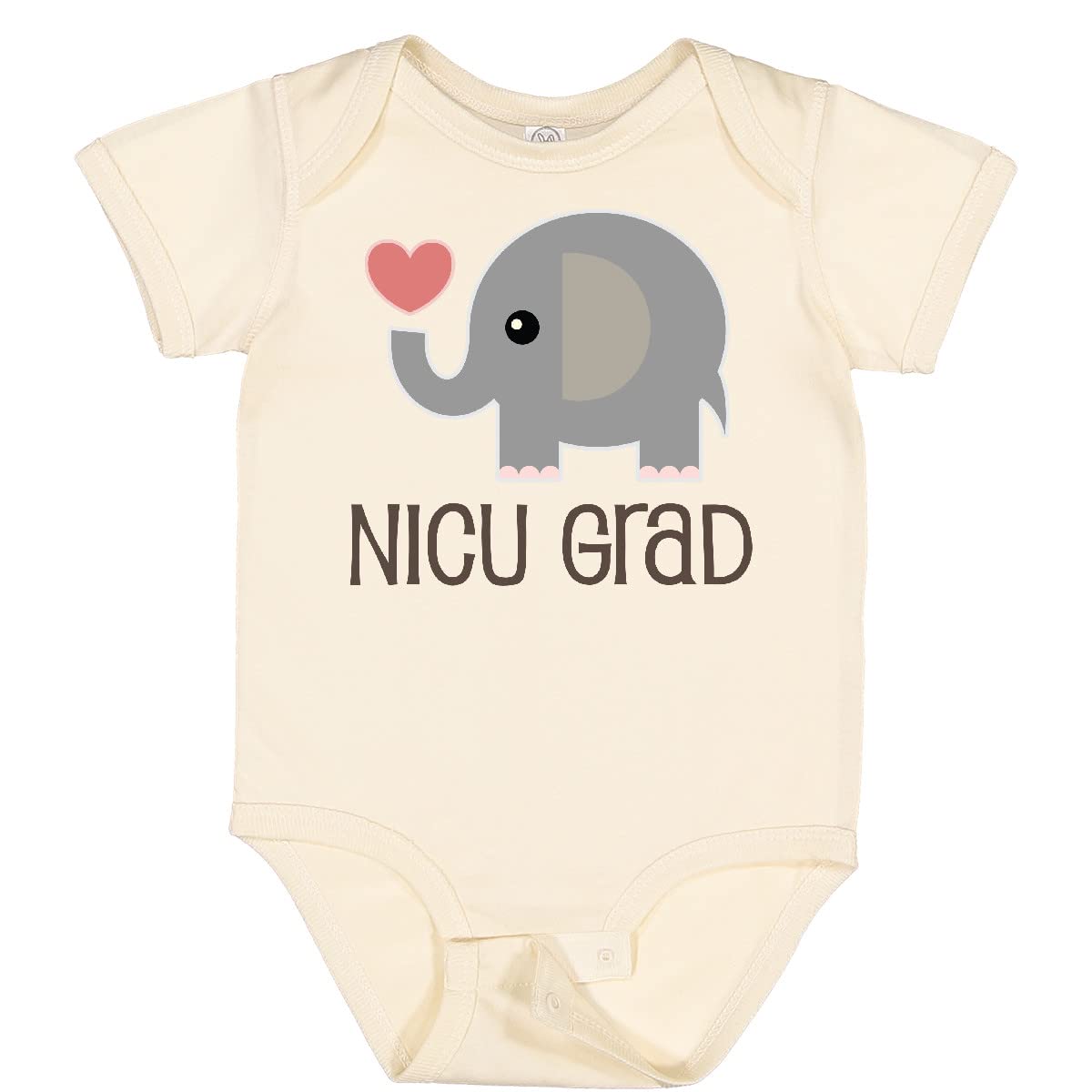 Inktastic NICU Graduate Baby Elephant Bodysuit - Cute Newborn Onesie for Preemie & NICU Babies - Perfect for Hospital Photos, First Outfits & Special Milestones