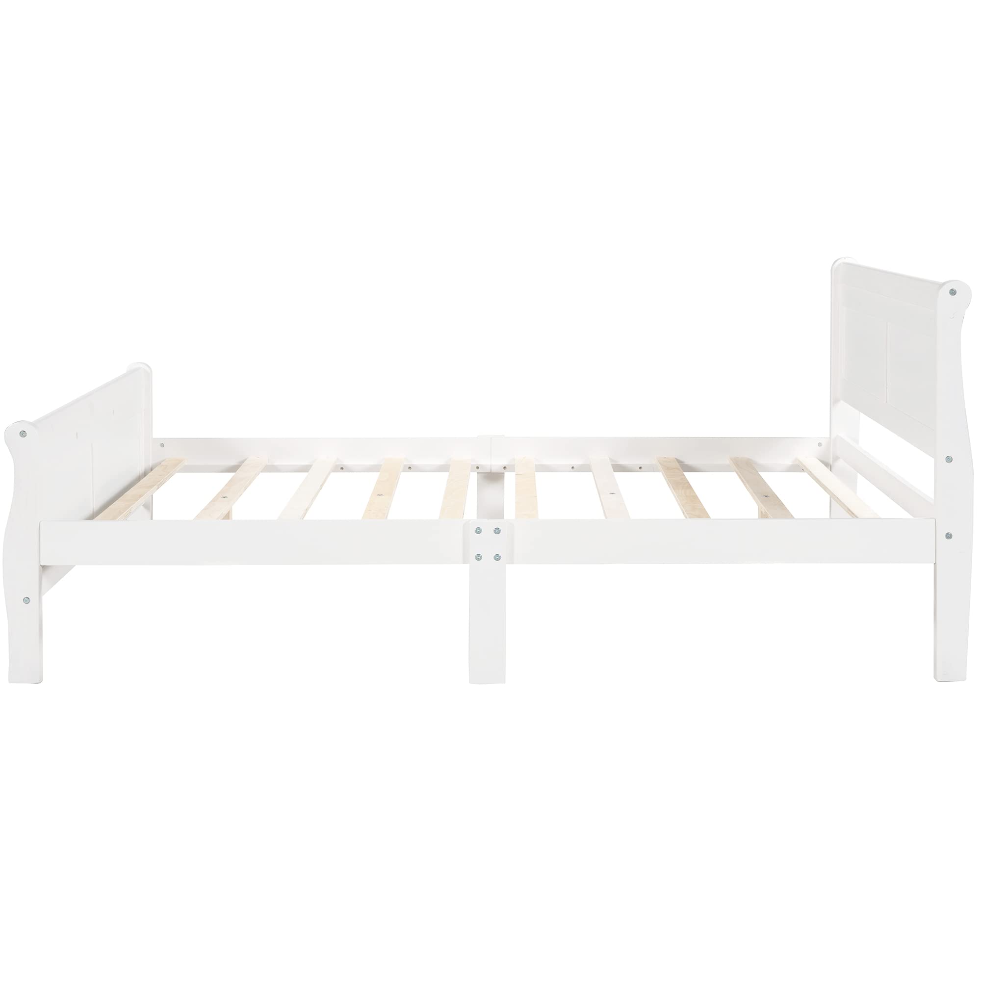 Merax Queen Size Platform Bed Frame with Headboard - Sturdy Wood Slat Support, Modern White Finish | Perfect for Bedrooms, Guest Rooms & Small Spaces