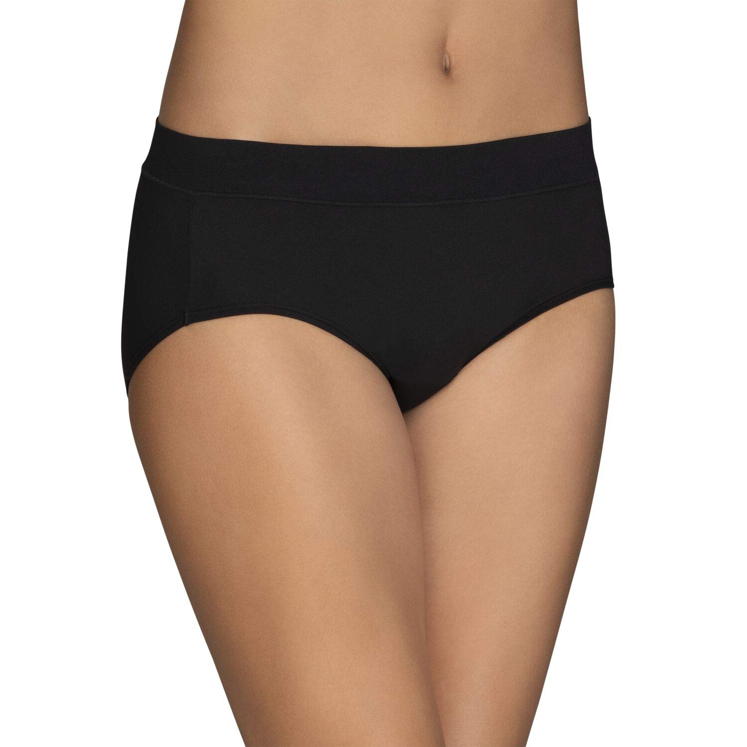 Vanity Fair Women's Beyond Comfort Hipster Panties 18212 - Midnight Black (Pack of 5) | Soft Cotton Underwear for Everyday Wear & Lounge Comfort