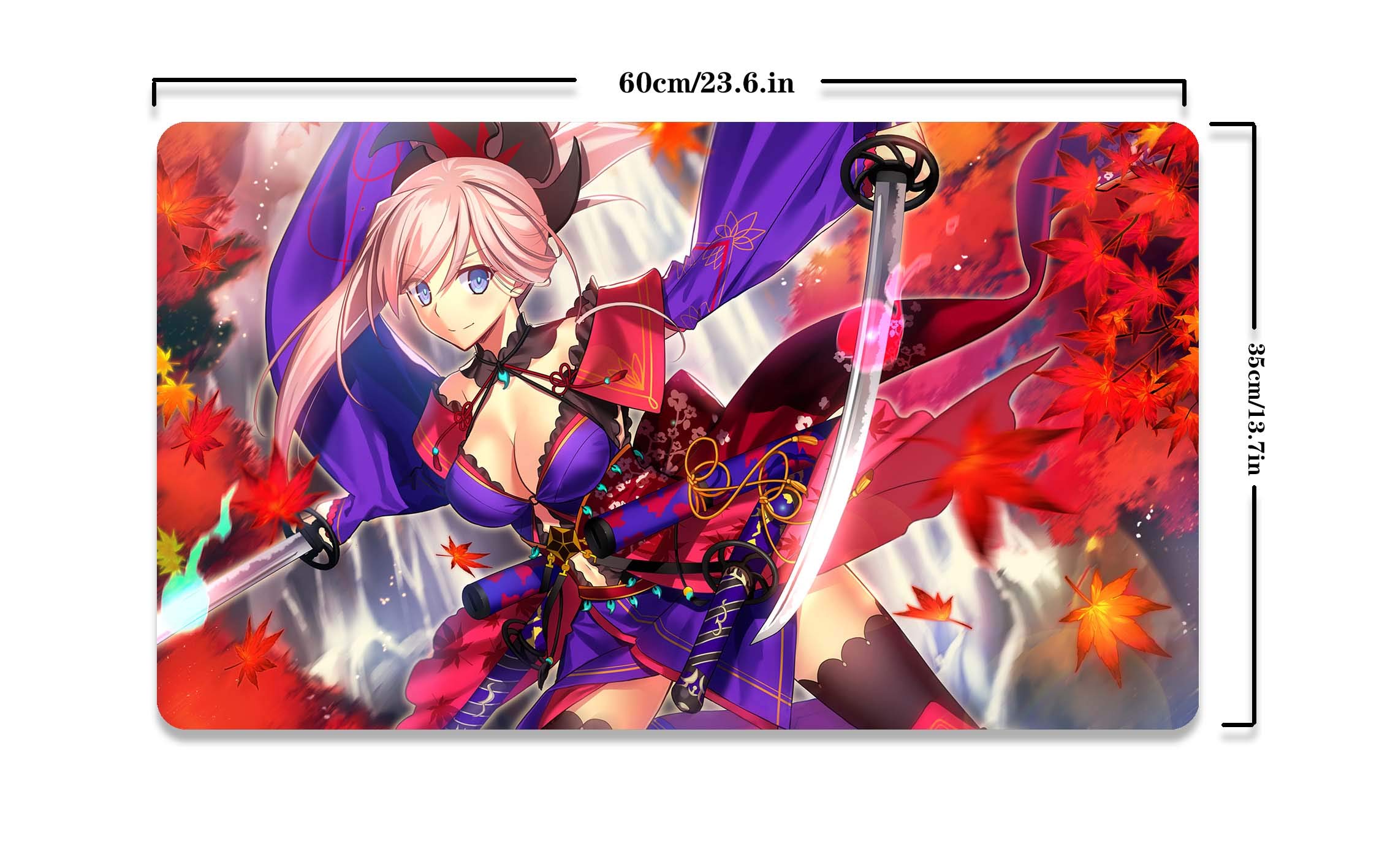 Fate Stay Night Anime Mouse Pad - Large Gaming Desk Mat for Computer & Keyboard - Saber Alter Fate Grand Order Design - Non-Slip Rubber Base (30x20cm) - Perfect for PC Gaming, Office Work & Anime Collectors