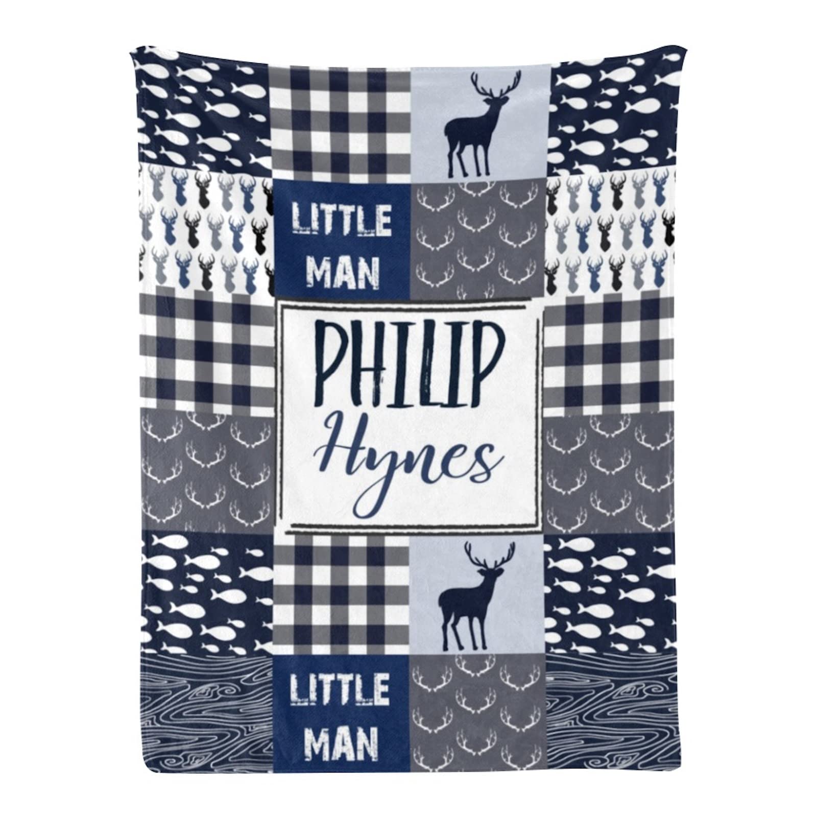 Personalized Woodland Animals Blanket with Name - Custom Baby Blanket for Boys & Girls, Soft Minky Fleece Flannel Blanket - Perfect Baby Shower Gift & Cozy Nursery Essential