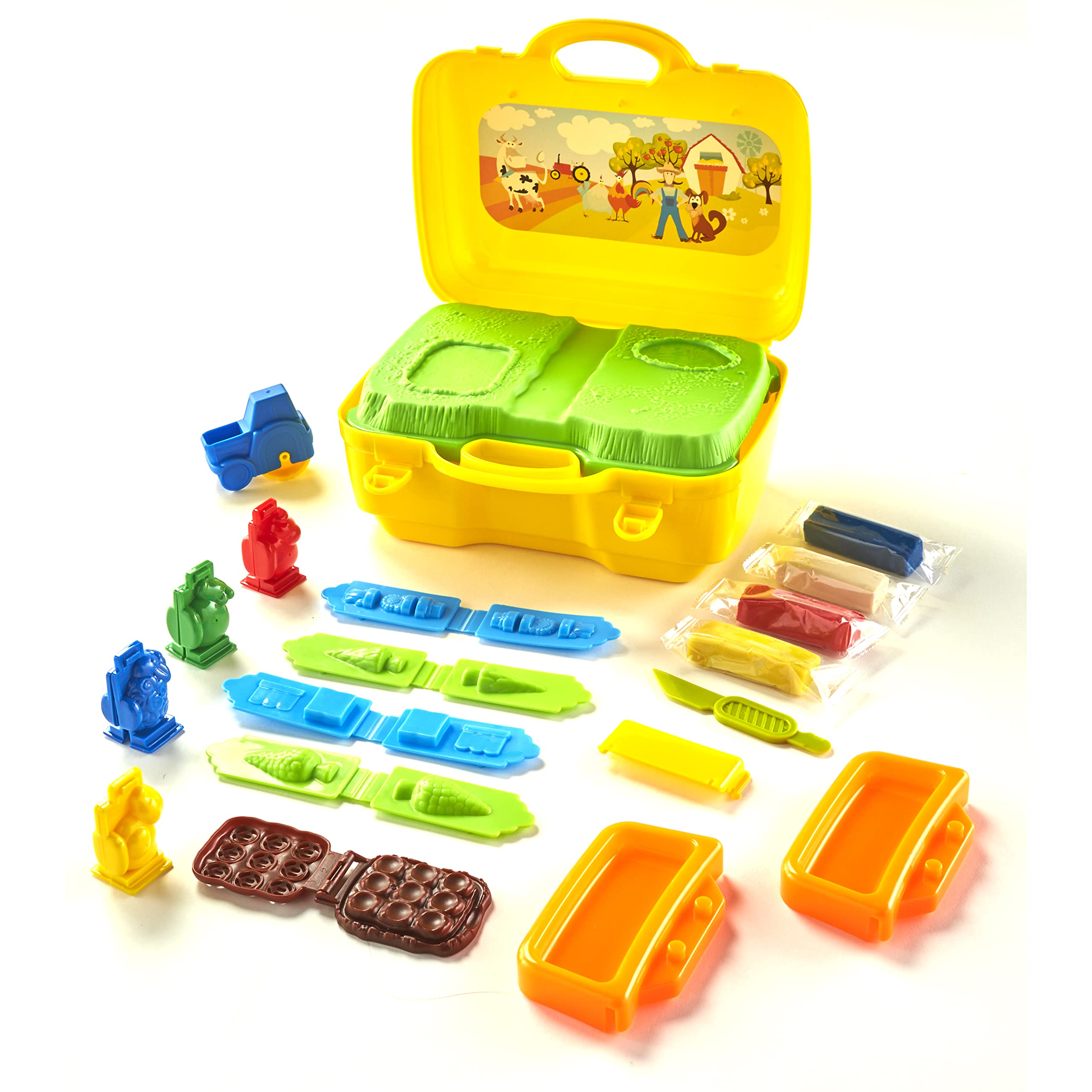 Dickie Toys Kids Dough Kit - Farm Play Set with Tools for Creative Fun