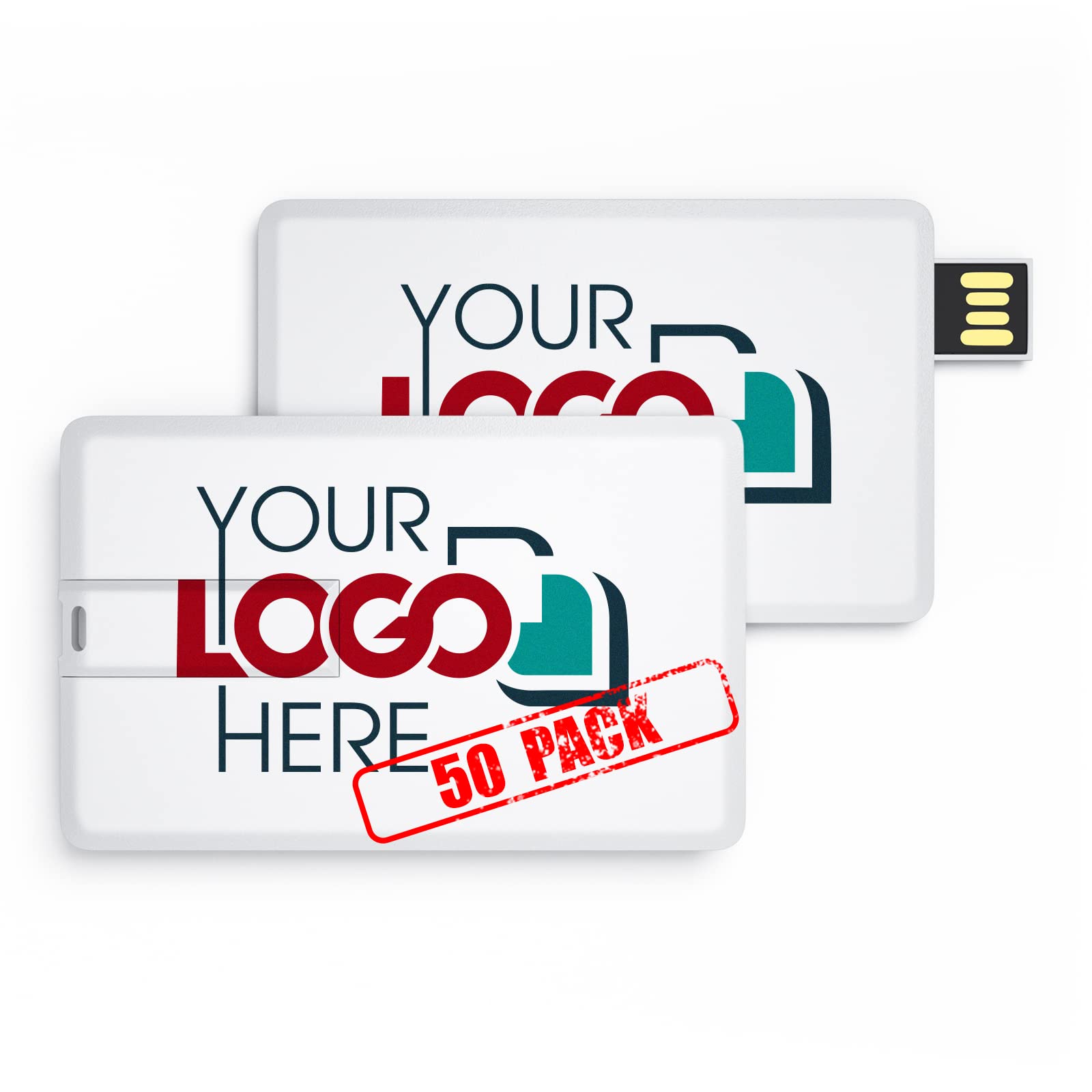 Custom Printed USB Flash Drive 4GB with Logo - Bulk 50 Pack Promotional Gift for Business Branding, Events & Corporate Giveaways