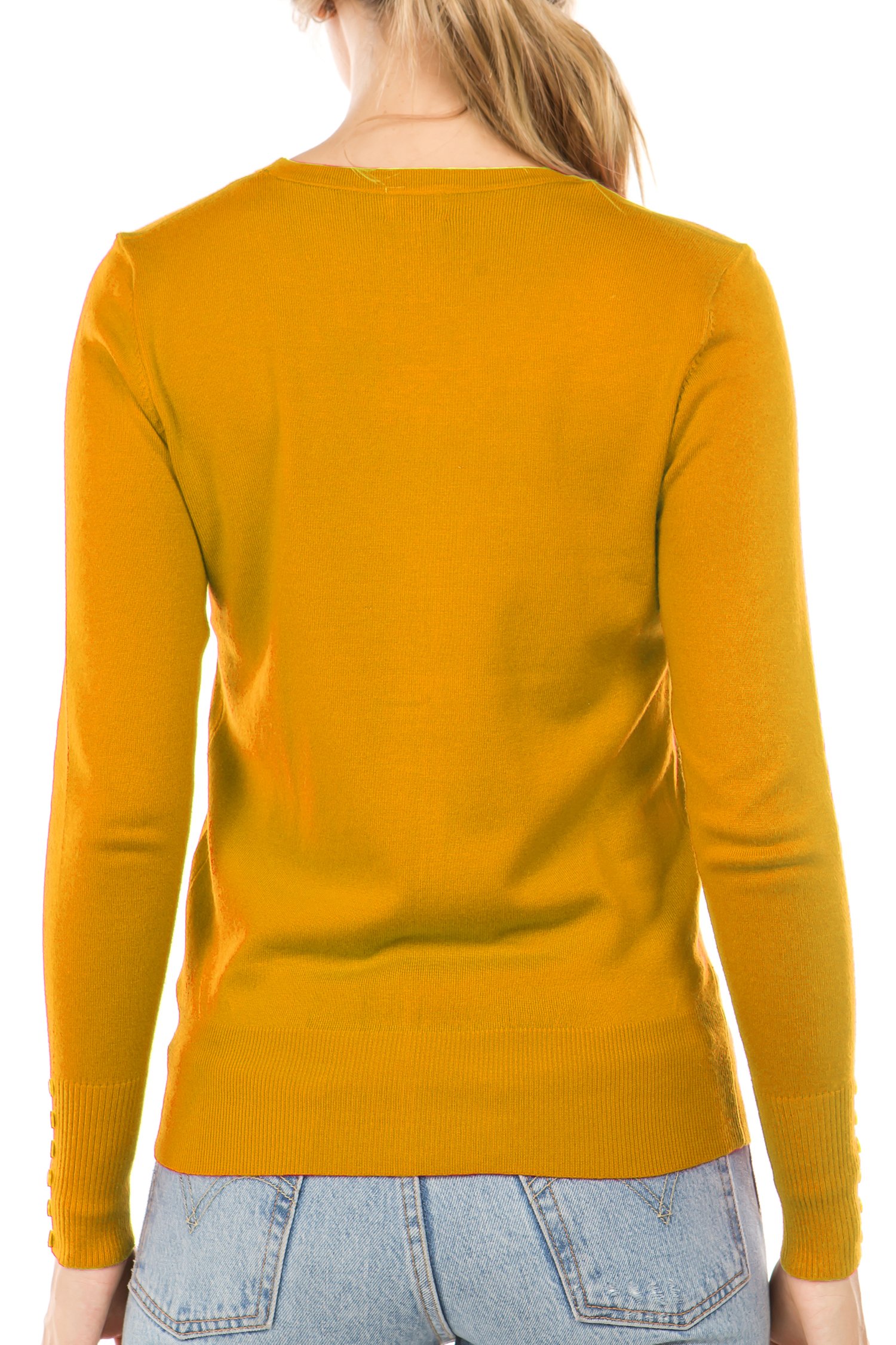 Women's Classic Long Sleeve Button-Down Cardigan Sweater - Soft Solid Color Knit Open Front Cover-Up for Work, Office & Casual Outfits
