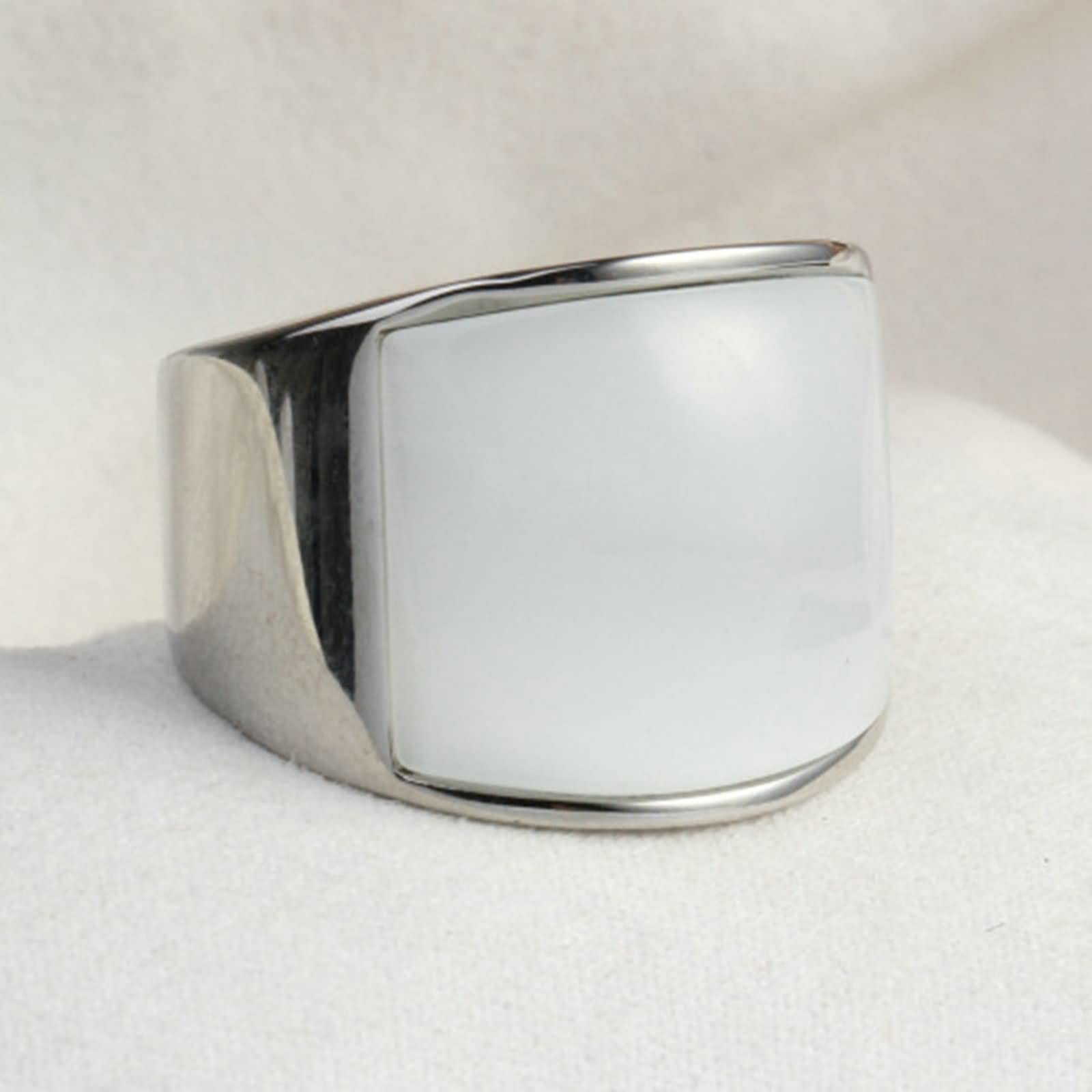 Gothic Men's Rings with Cat Eye Stone - Stainless Steel for Goth Style & Fashion