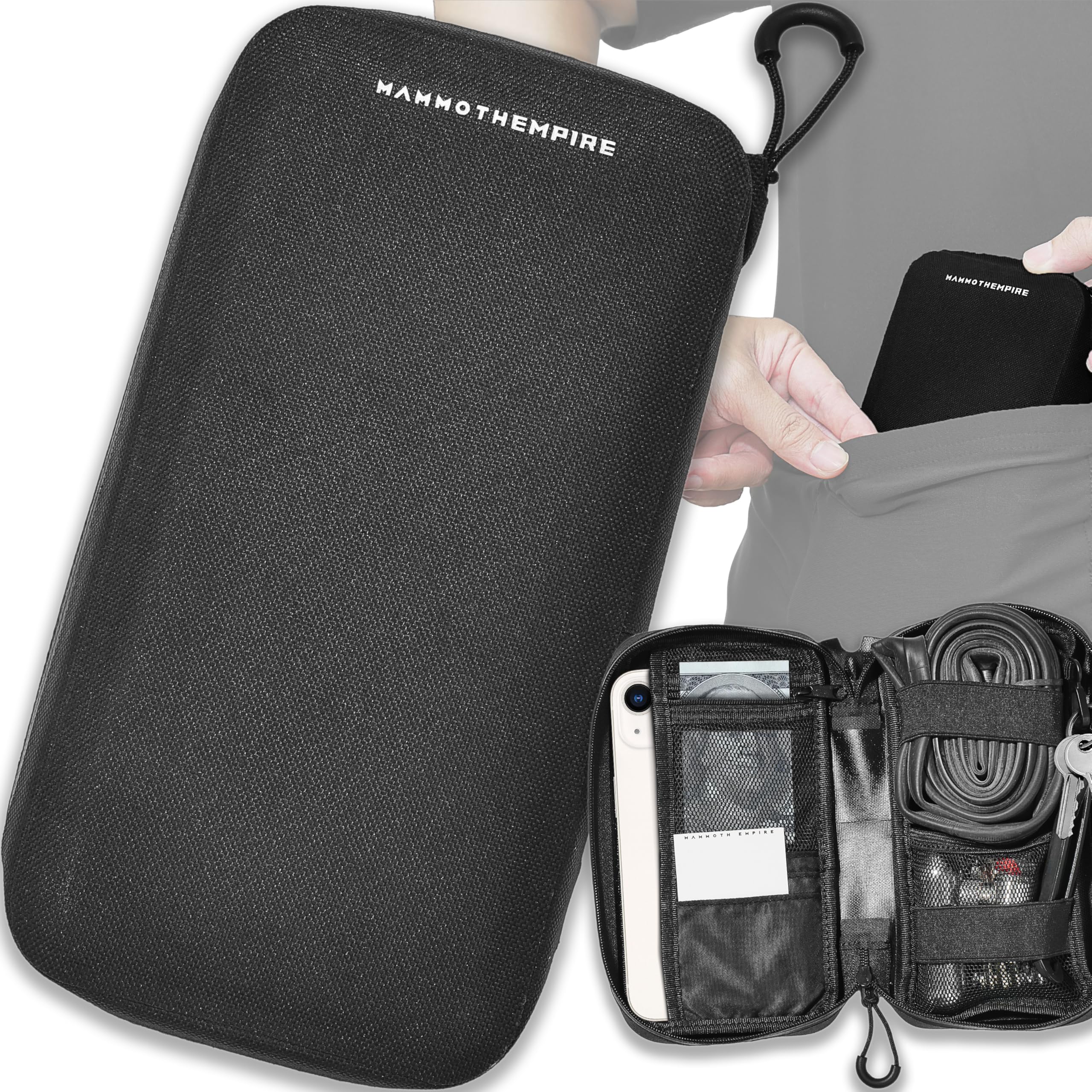 Waterproof Cycling Wallet - Multi-Functional Bike Phone Pouch & EDC Organizer for Bicycle, Running, Hiking & Outdoor Activities | Black